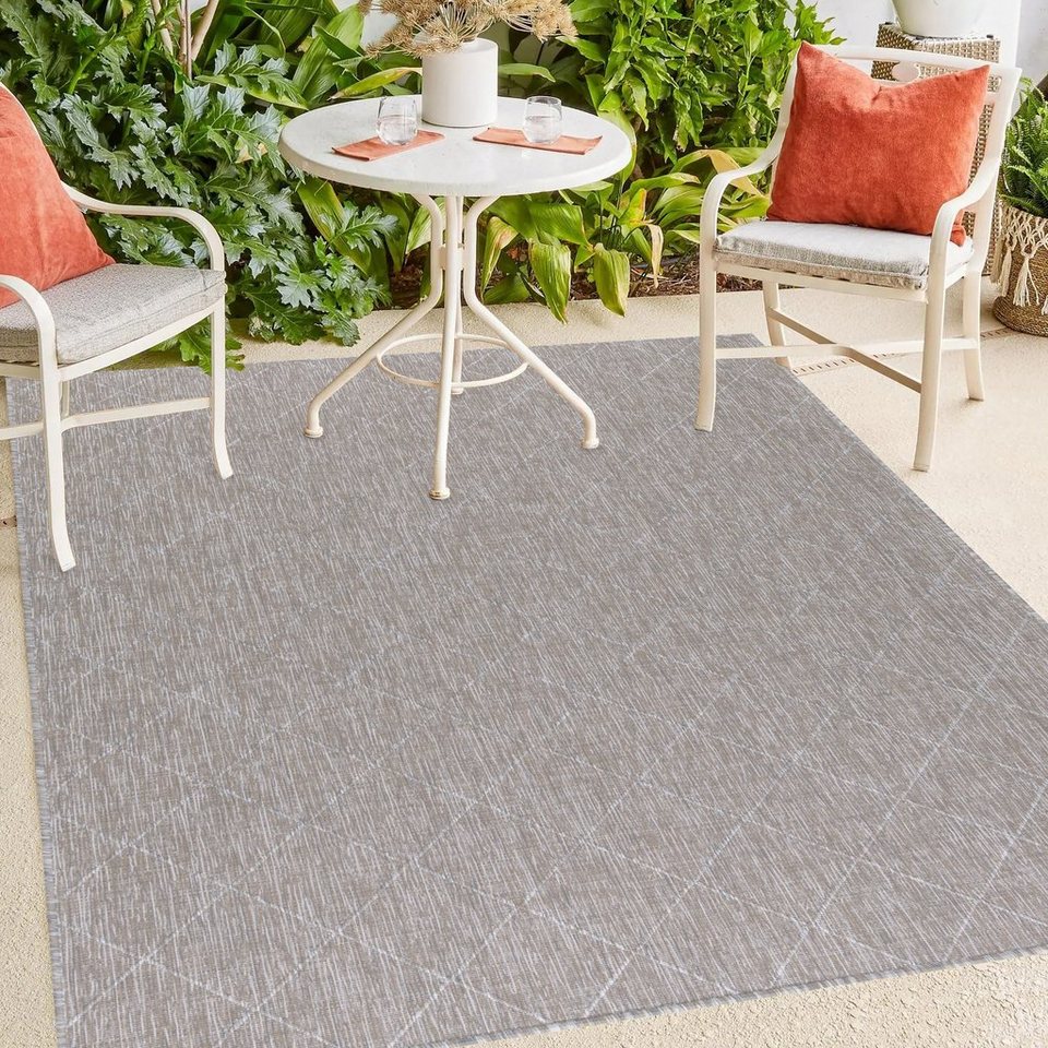 Outdoorteppich Indoor Teppich Kurzflor, Miovani, Rechteckig, Höhe: 3 mm,  Garten, Terasse