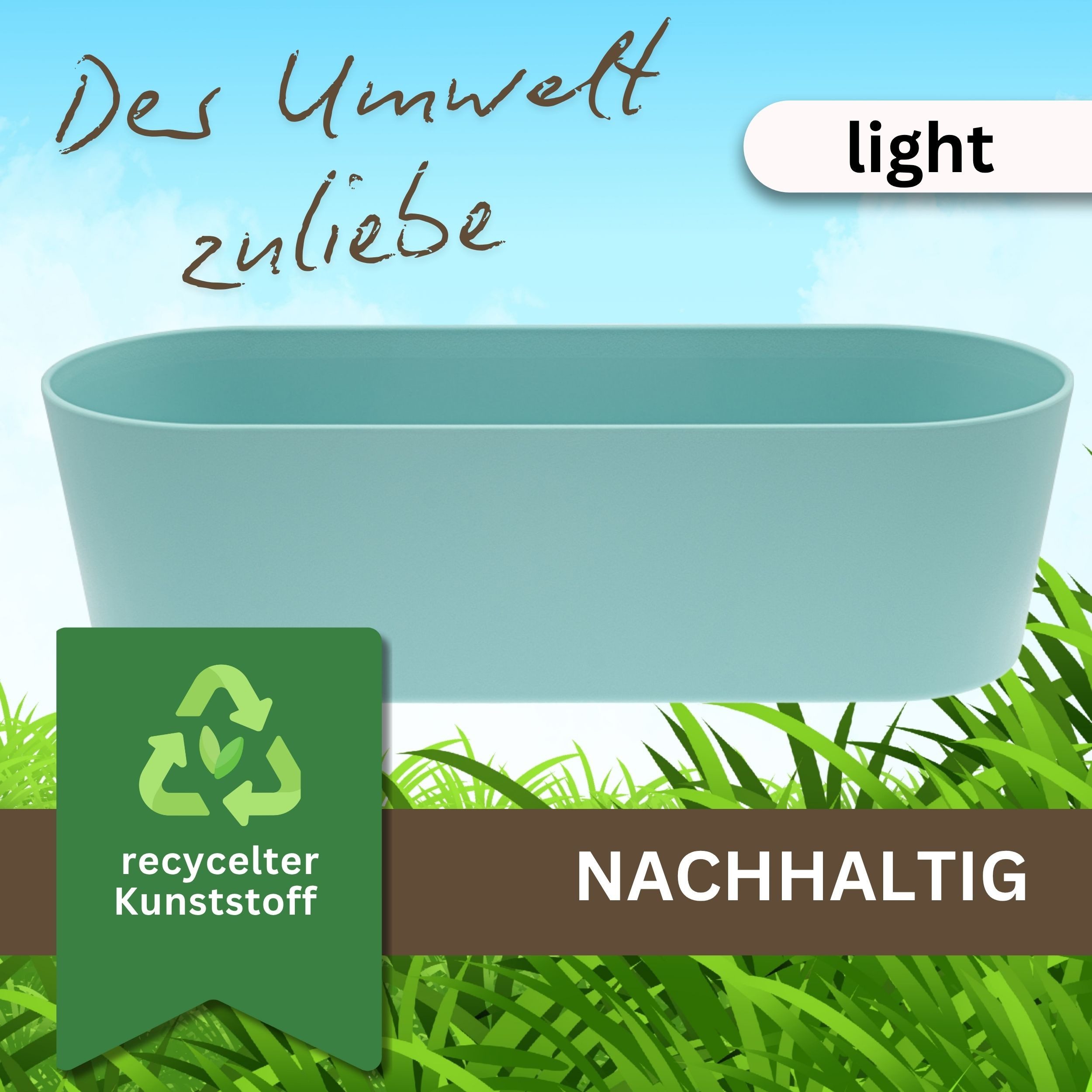 LENI Jardiniere Blumentopf länglich Pflanzkasten 36 cm lang Kräuter & Zimmerpflanzen (Komplettes Starter Set Selbstbewässerungstopf, mit 3 x Kulturtopf, 1 x Wasserstandsanzeiger, 5l Pflanzton), Übertopf ohne Loch für Hydrokultur & Erde, perfekt als Kräuter-Topf
