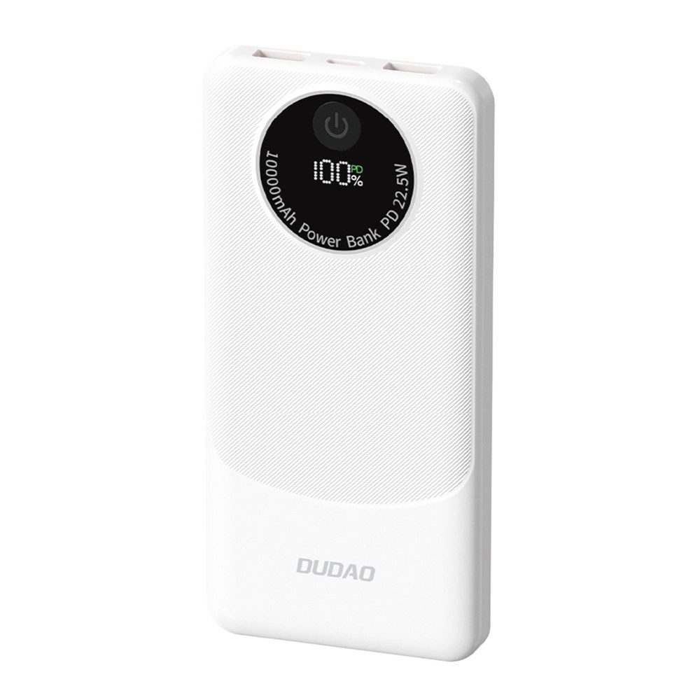 Dudao Zusatzakku Akkupack Schnellladegerät Powerbank K12 PD 10000 mAh (12, 5, 9 V, 1 St), 22,5 W PD, 3 Ausgänge, LED-Anzeige, kompakt