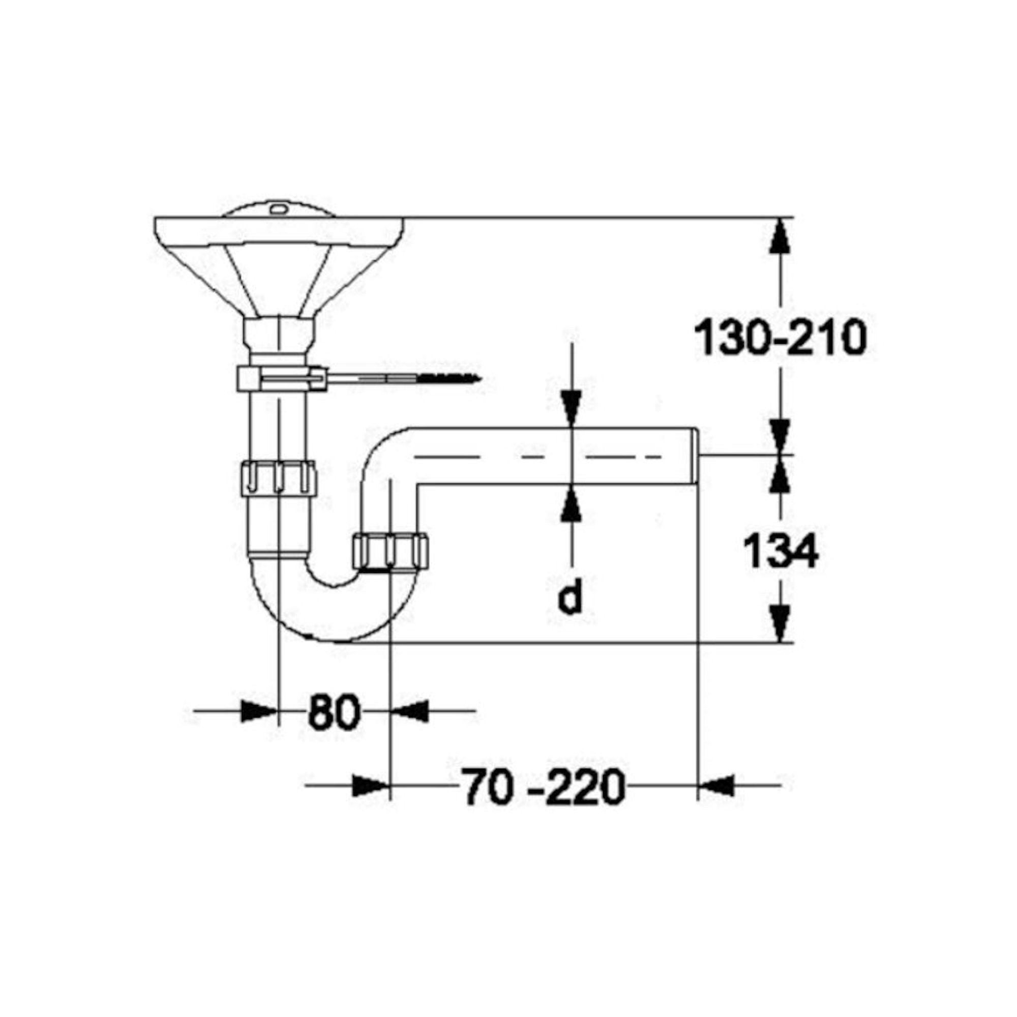 HAAS Siphon PP-Trichtersiphon Greta 2947, 1 1/2 Zoll DN 50, grau