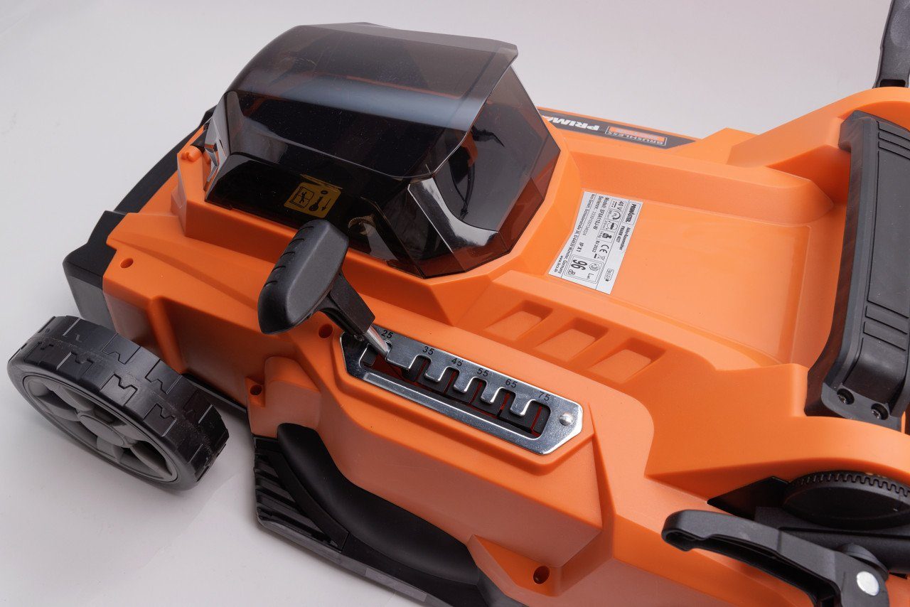 Primaster Akkurasenmäher Primaster Akku-Rasenmäher PMARM 4037 inkl. 2 Akkus, Mit Akku + Ladegerät Mulchfunktion