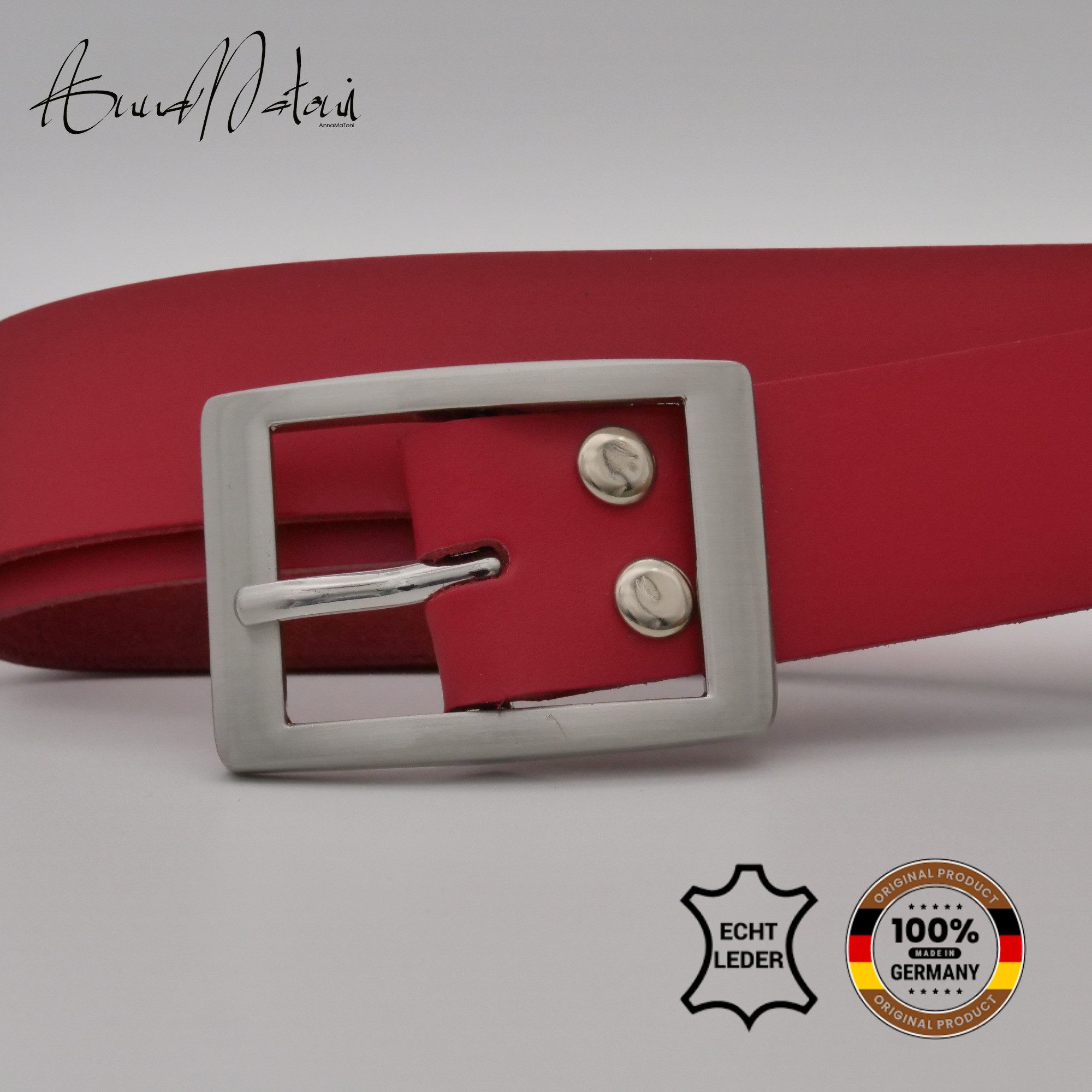 AnnaMatoni Ledergürtel AnnaMatoni Damen Basic Ledergürtel 3cm echt Leder Made in