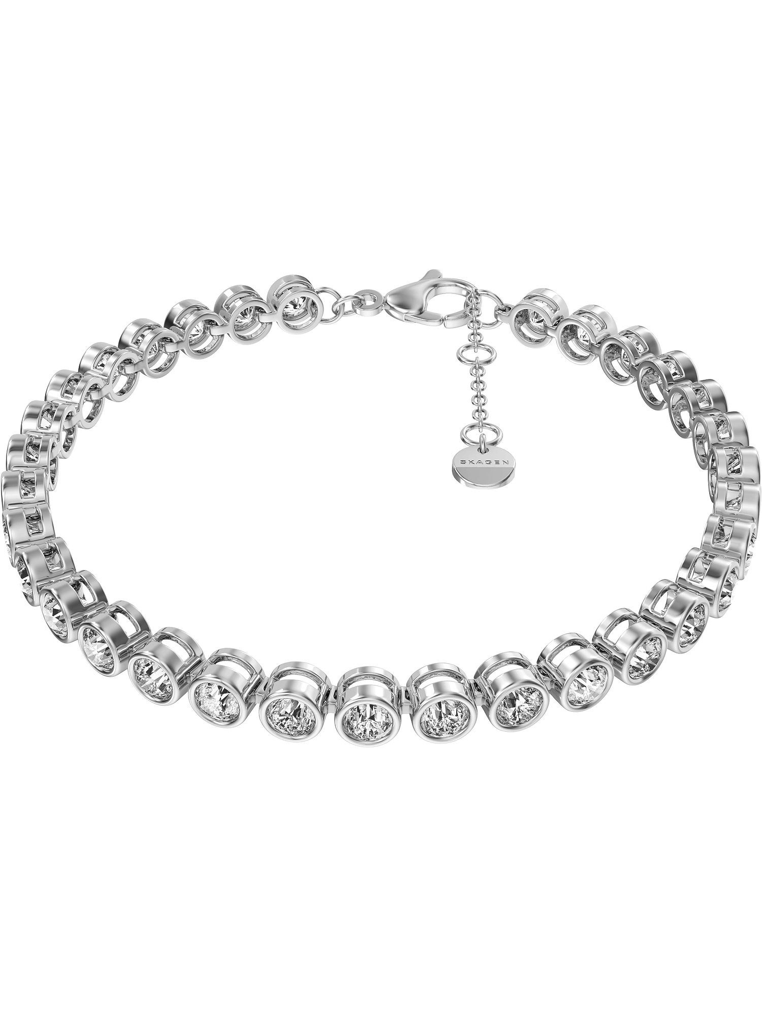 SKAGEN Edelstahlarmband Skagen Damen-Armband Metall Glasstein