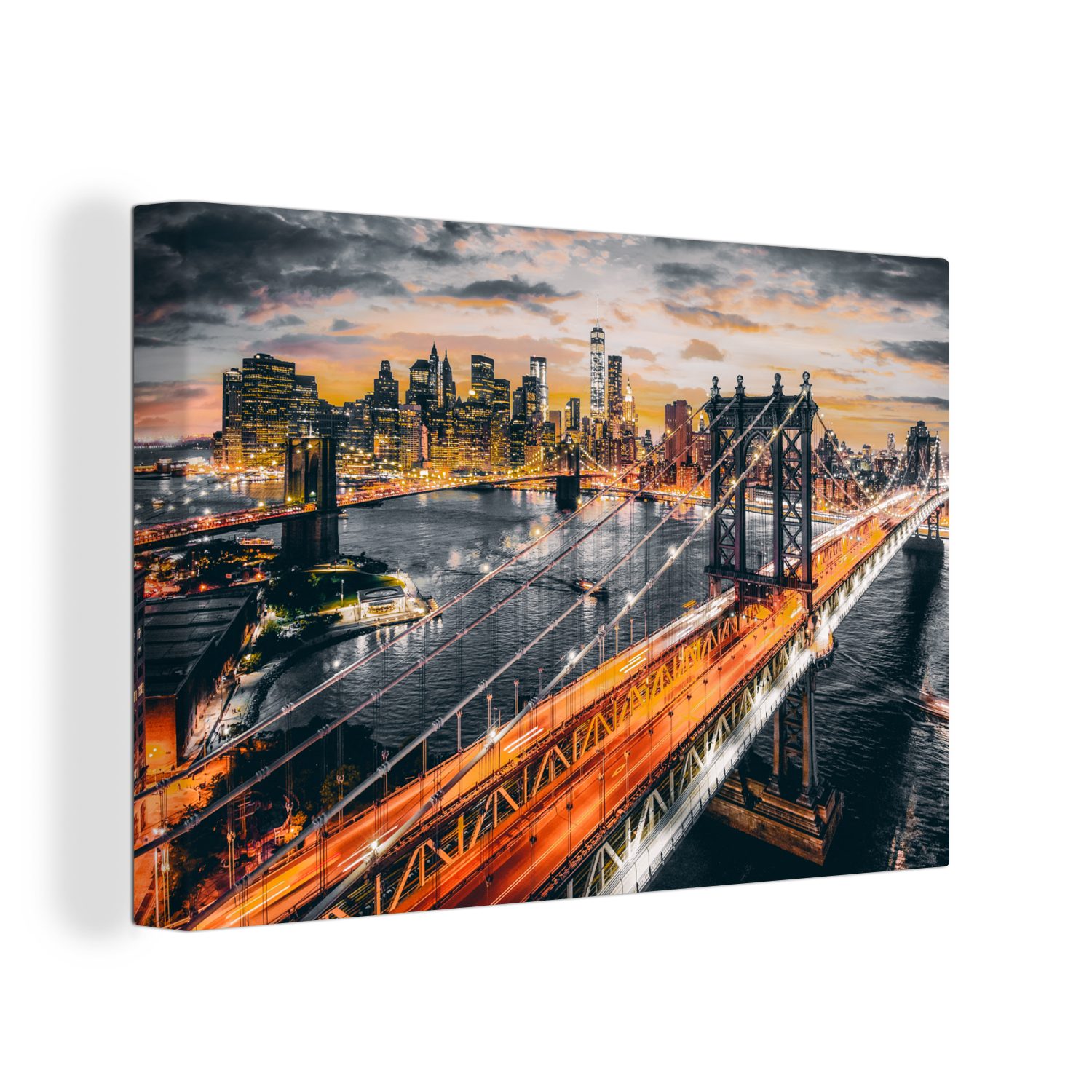 OneMillionCanvasses® Leinwandbild New York - Sonnenuntergang günstig online kaufen