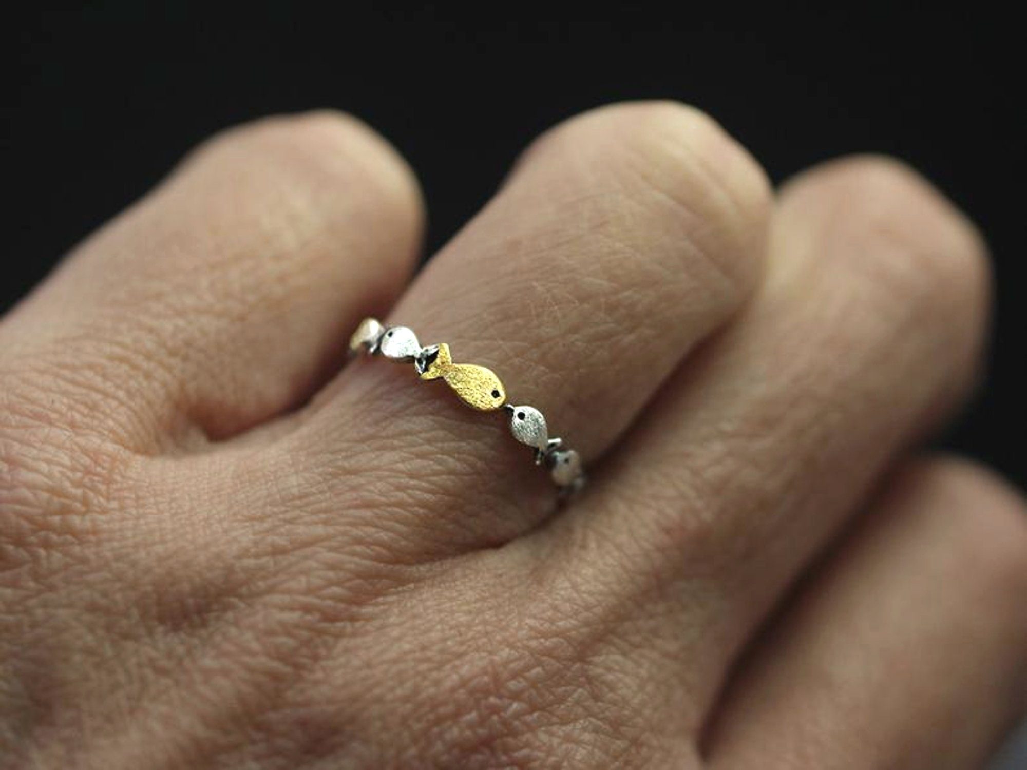 Villa Sorgenfrei Schmuckmanufaktur Silberring Gegen den Strom. Zarter schmaler Ring (1-tlg), 925 Silber – Bild 5 von 5
