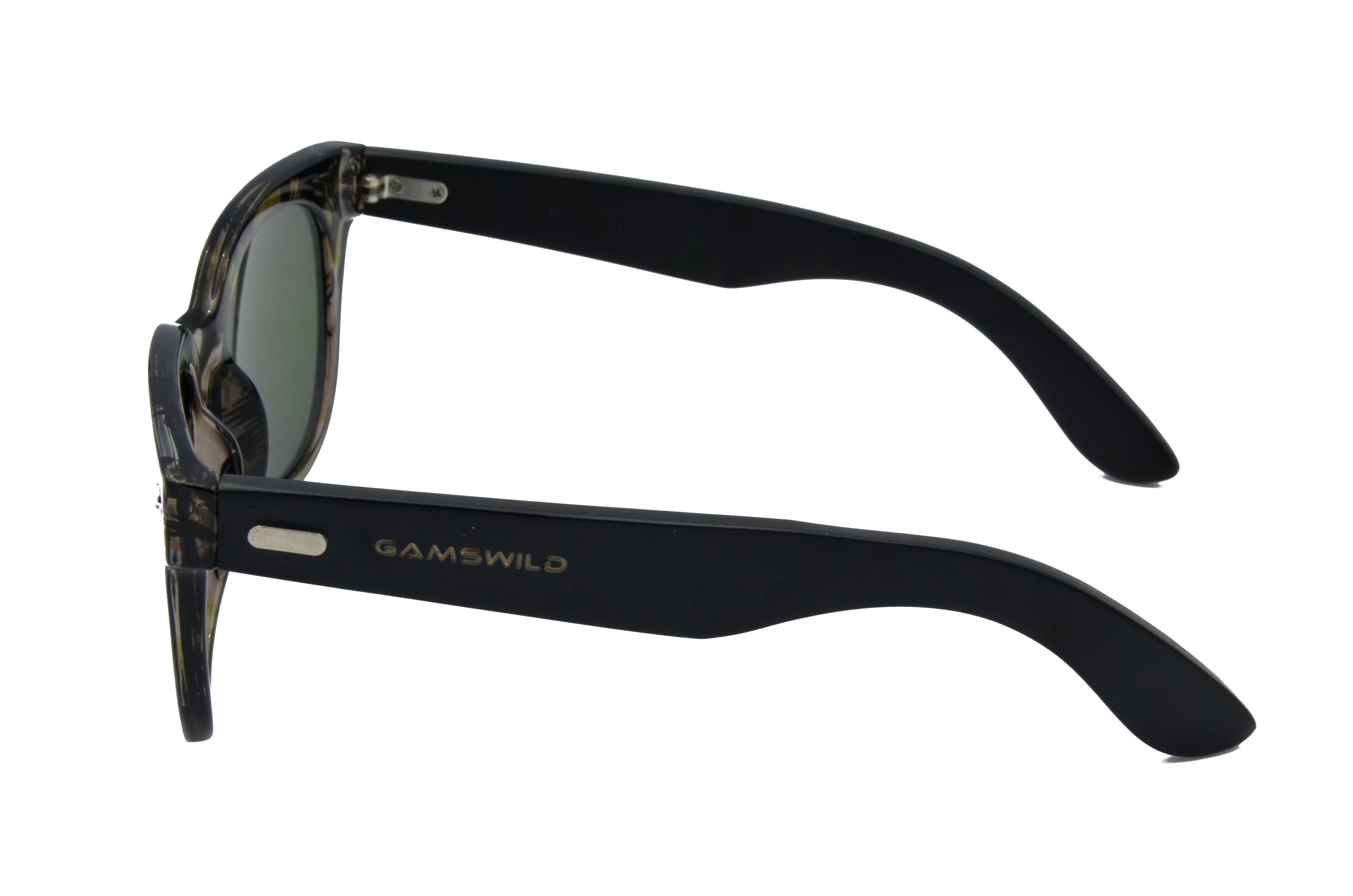 Gamswild Sonnenbrille UV400 GAMSSTYLE Modebrille breite Bambusholzbügel Damen Modell WM1328, rot-orange, grün-türkis, rosa-pink