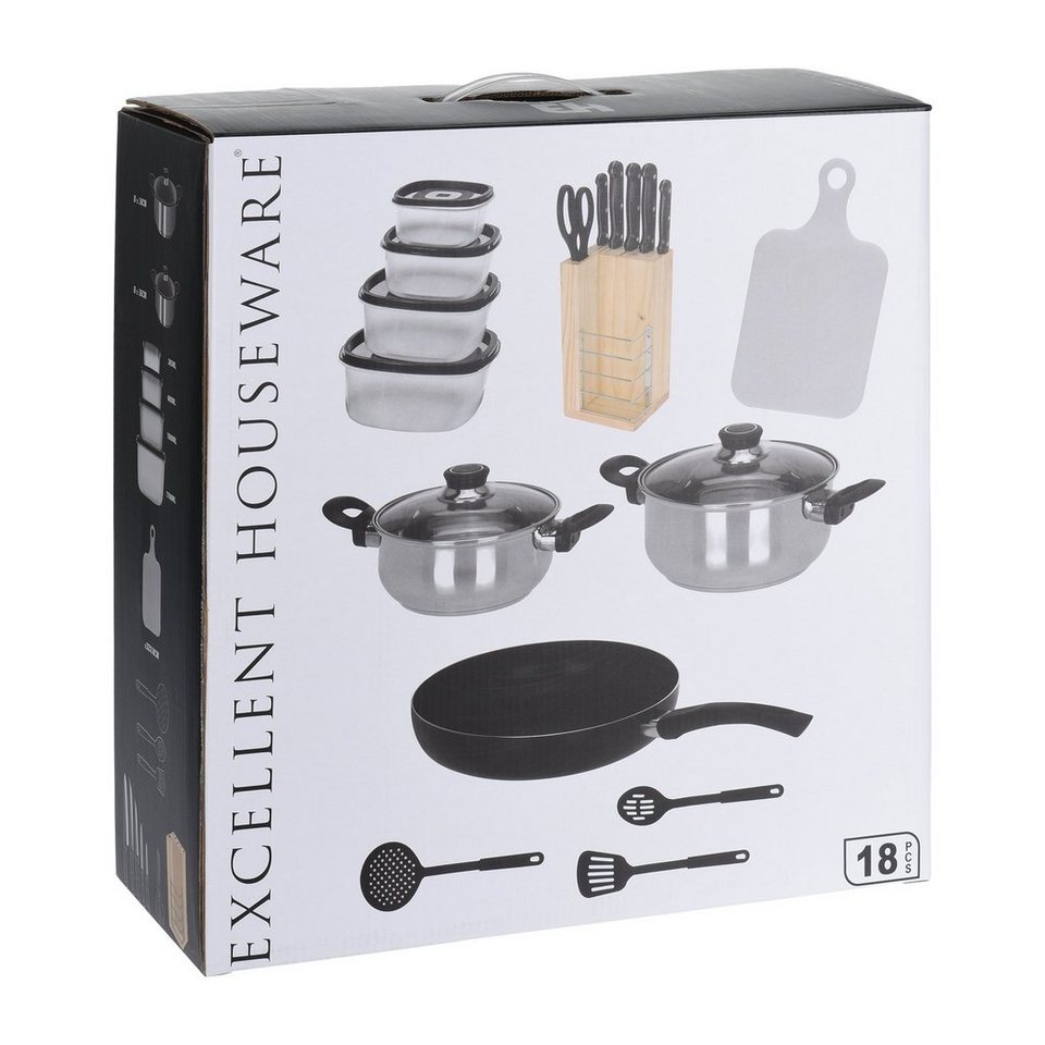 HTI-Living Topf-Set »Küchen Startersetz 17 teilig«, Edelstahl, Holz, (17-tlg), Küchenstarterset online kaufen OTTO HTI-Living Topf-Set »Küchen Startersetz 17 teilig«, Edelstahl, Holz, (17-tlg), Küchenstarterset online kaufen OTTO