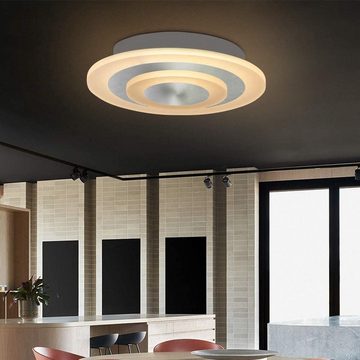 ZMH LED Deckenleuchte 20W Ø30cm rund Bürodeckenleuchten Dimmbar, LED fest integriert, Warmweiß