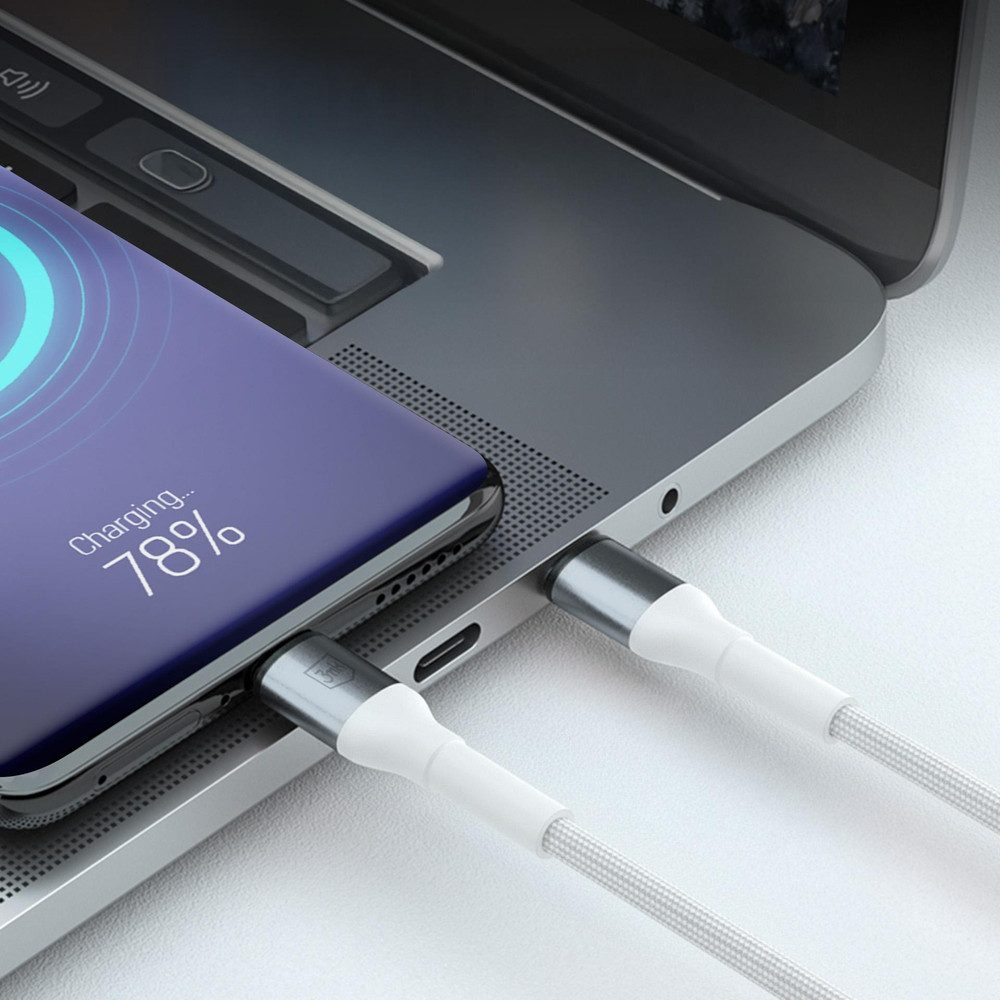3MK Ladekabel Datenkabel Schnellladekabel USB-Kabel, USB-A, USB-C (200.0 cm), Nylongeflecht, Aluminiumstecker, Quick Charge 3.0, 18 W