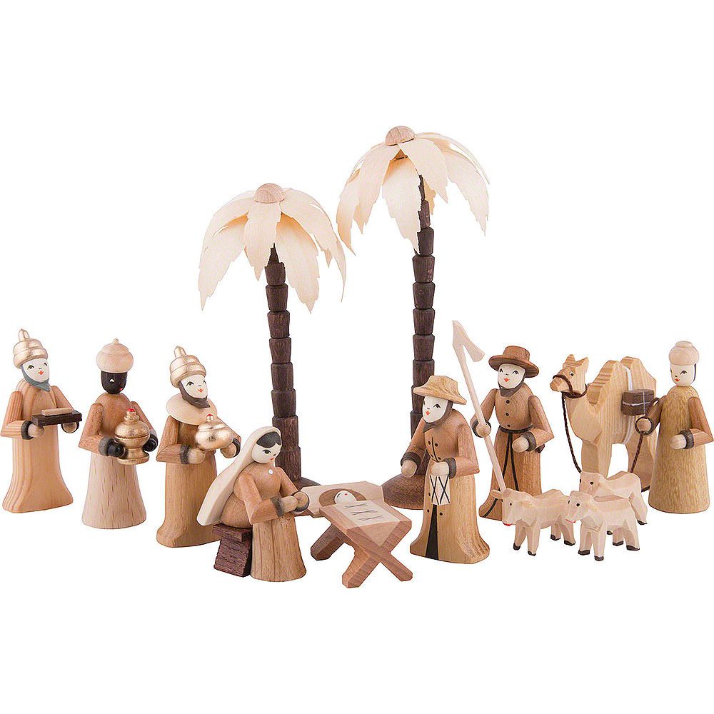 Seiffener Kunsthandwerk Theo Lorenz Dekofigur Krippenfiguren Set - 14 teilig von Theo Lorenz Kunsthandwerk