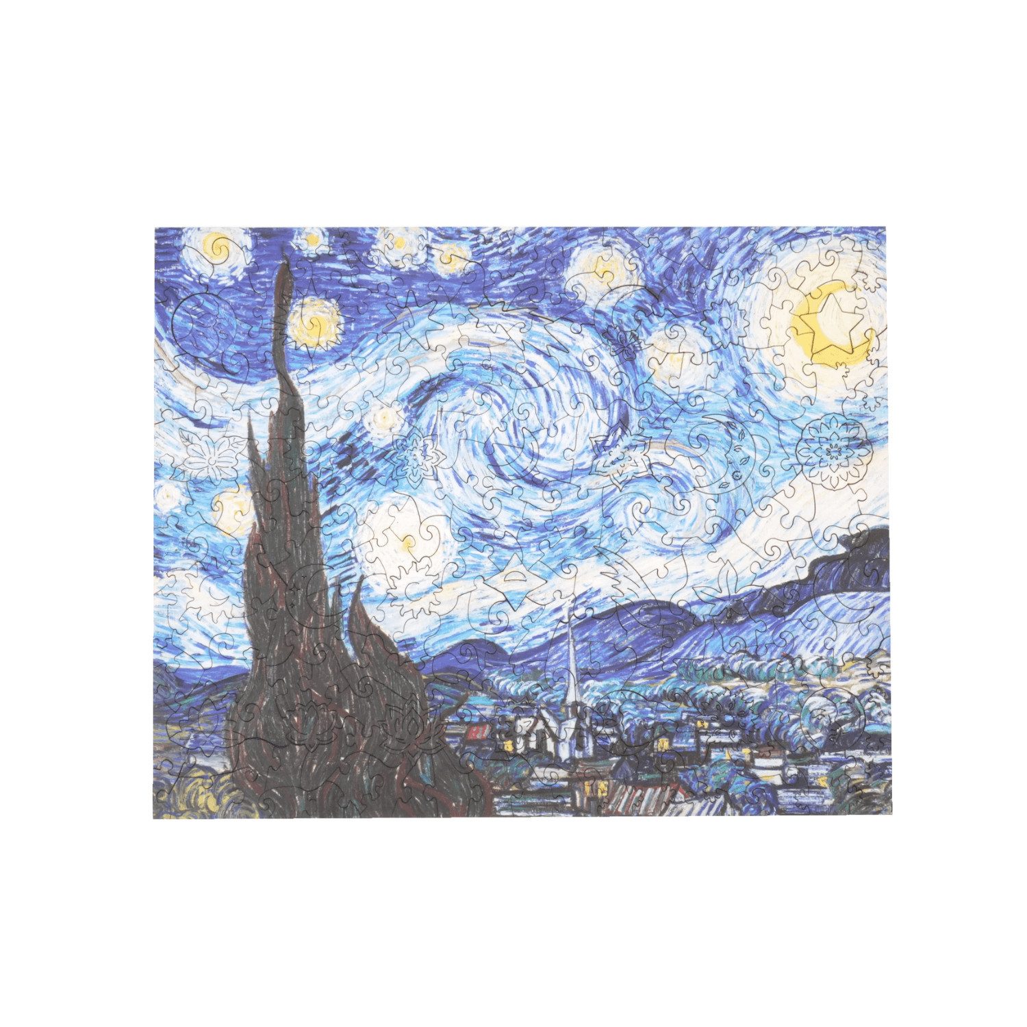 MagicHolz Puzzle Die Sternennacht Vincent van Gogh Holzpuzzle (2D), 250 Puzzleteile, Künstler: Vincent van Gogh