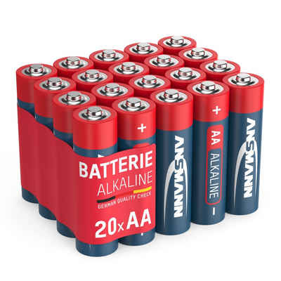 ANSMANN AG 20x Alkaline Batterie AA Mignon 1,5V - LR6 AM3 MN1500 (20 Stück) Batterie