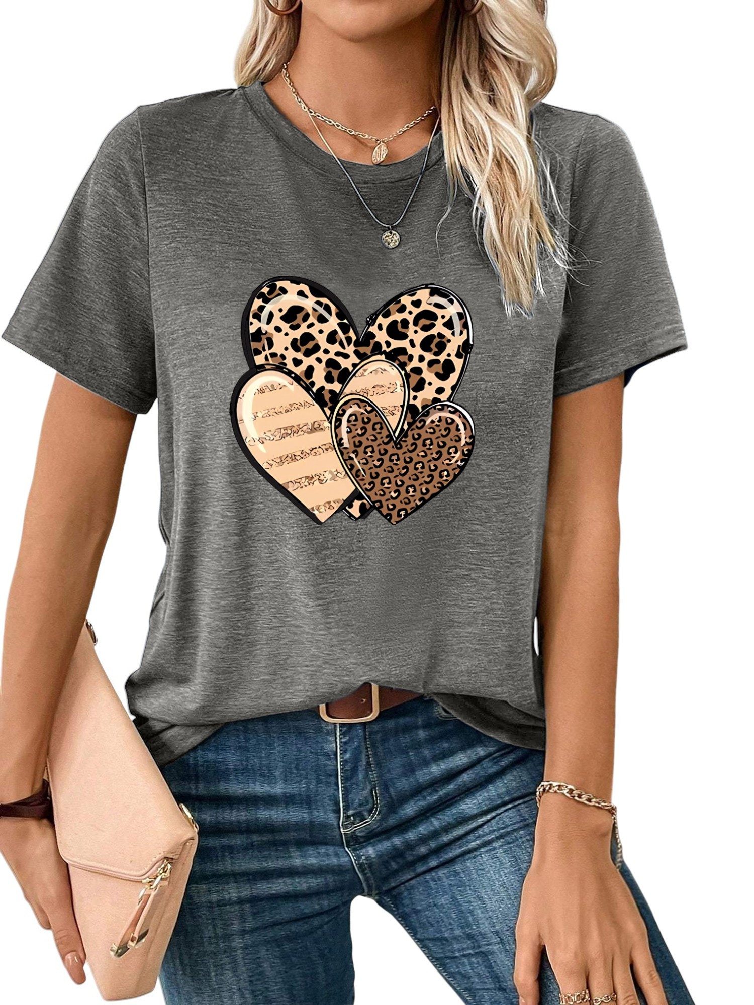 PYL Print-Shirt Damen Sommer Casual Basic günstig online kaufen