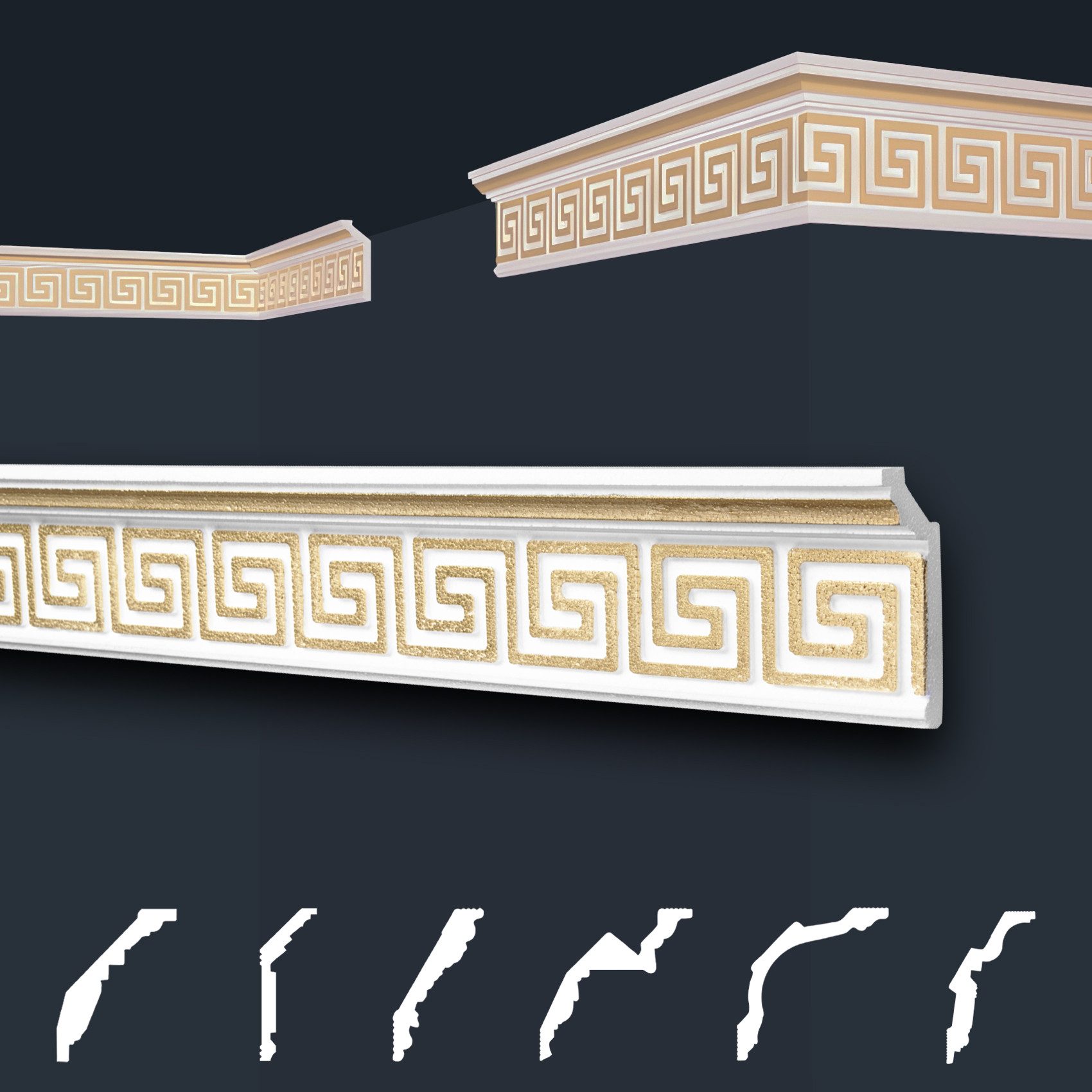 marbet design Stuckleiste B-21 gold, 20 Meter, Deckenleisten Sparpaket aus günstig online kaufen