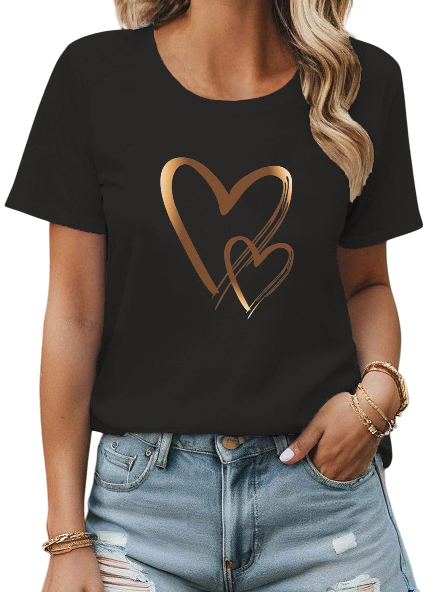 PYL Rundhalsshirt Damen Bequemes Sommer T günstig online kaufen