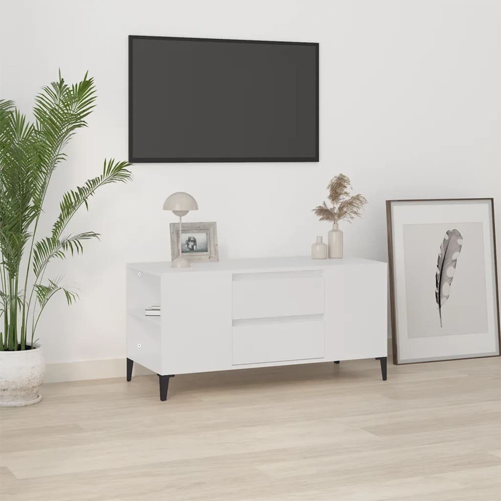 furnicato TV-Schrank Weiß 102x44,5x50 cm Holzwerkstoff