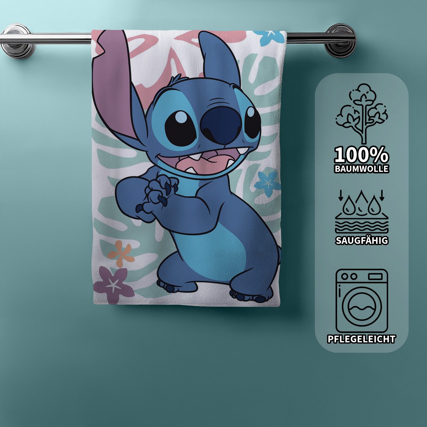 Jerry Fabrics Handtücher Disney LILO & STITCH Duschtuch Strandtuch Badetuch 70 x 140 cm, (1 Duschtuch, 1-St), Langlebig