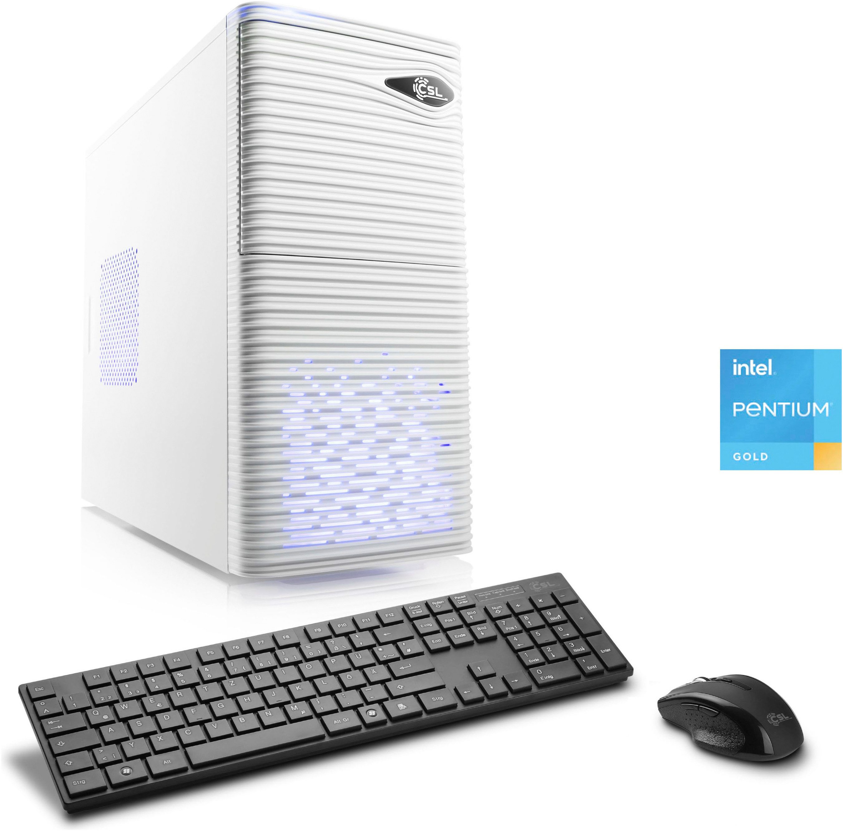 CSL Speed V21810 PC (Intel Pentium Gold G6400, 8 GB RAM, 500 GB SSD, Luftkühlung)