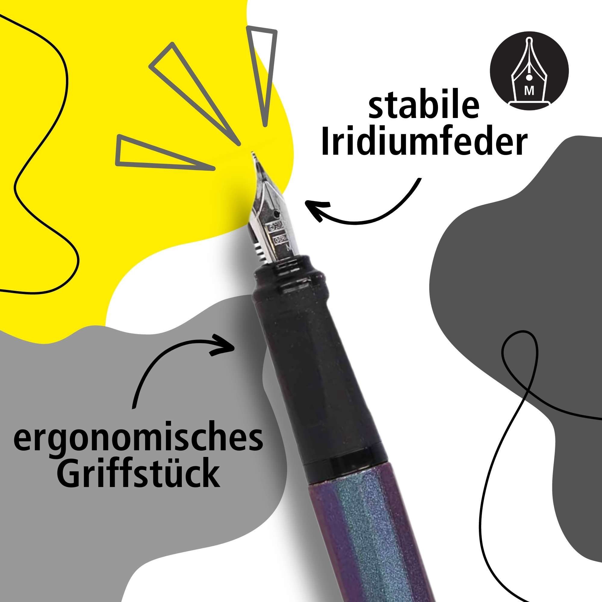 Online Pen Füller Slope, ergonomisch, ideal für die Schule, inkl. Tintenpatrone