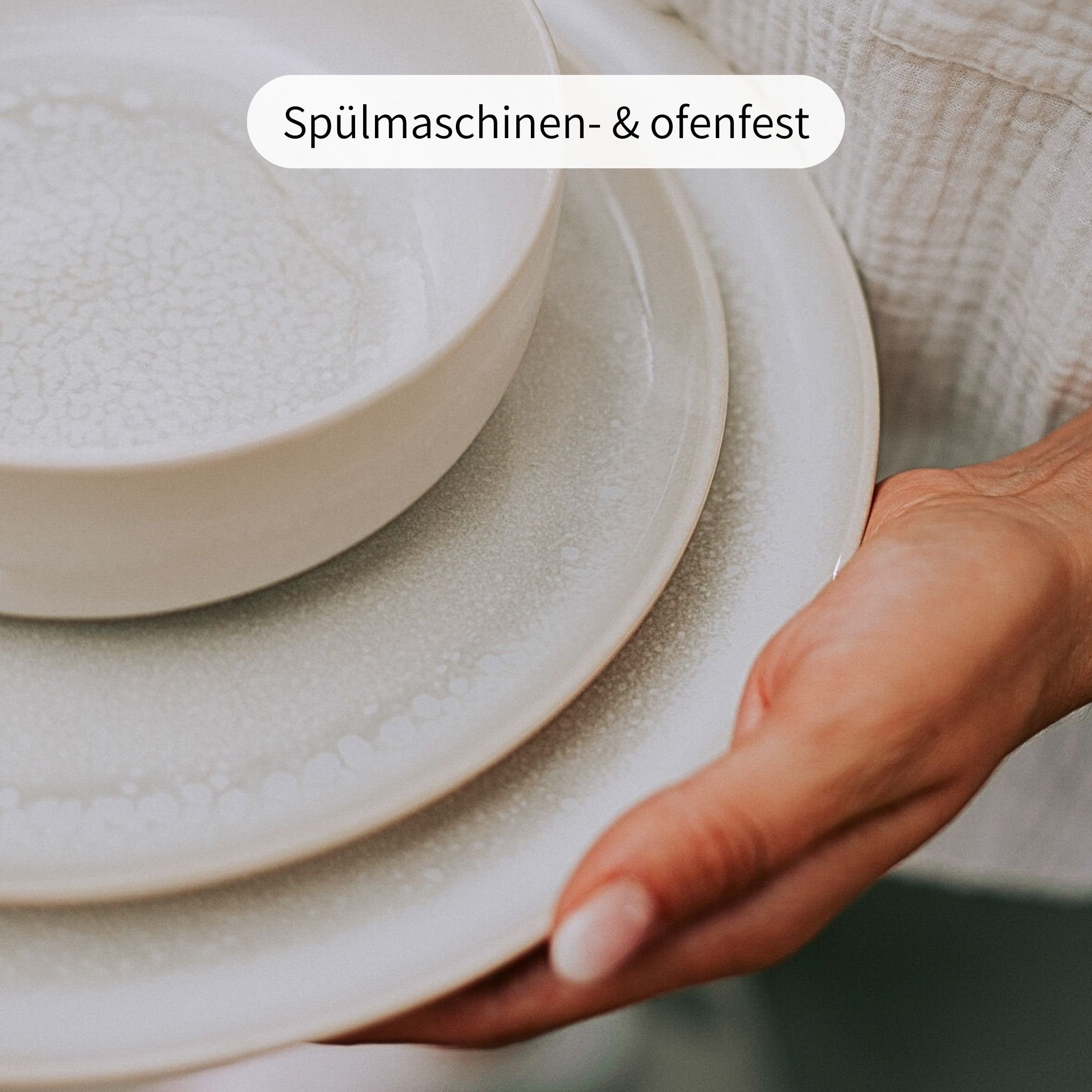 AmorArc Keramikteller-Set, 6 Stück, 21,6 Cm – Handgefertigt, Reaktive Glasur, Mikrowellen- & Spülmaschinenfest, Für Dessert, Salat & Vorspeisen