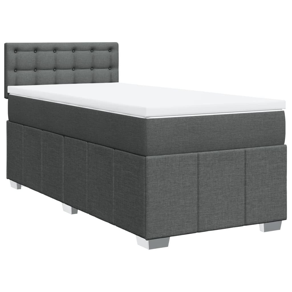 vidaXL Bett Boxspringbett mit Matratze Dunkelgrau günstig online kaufen