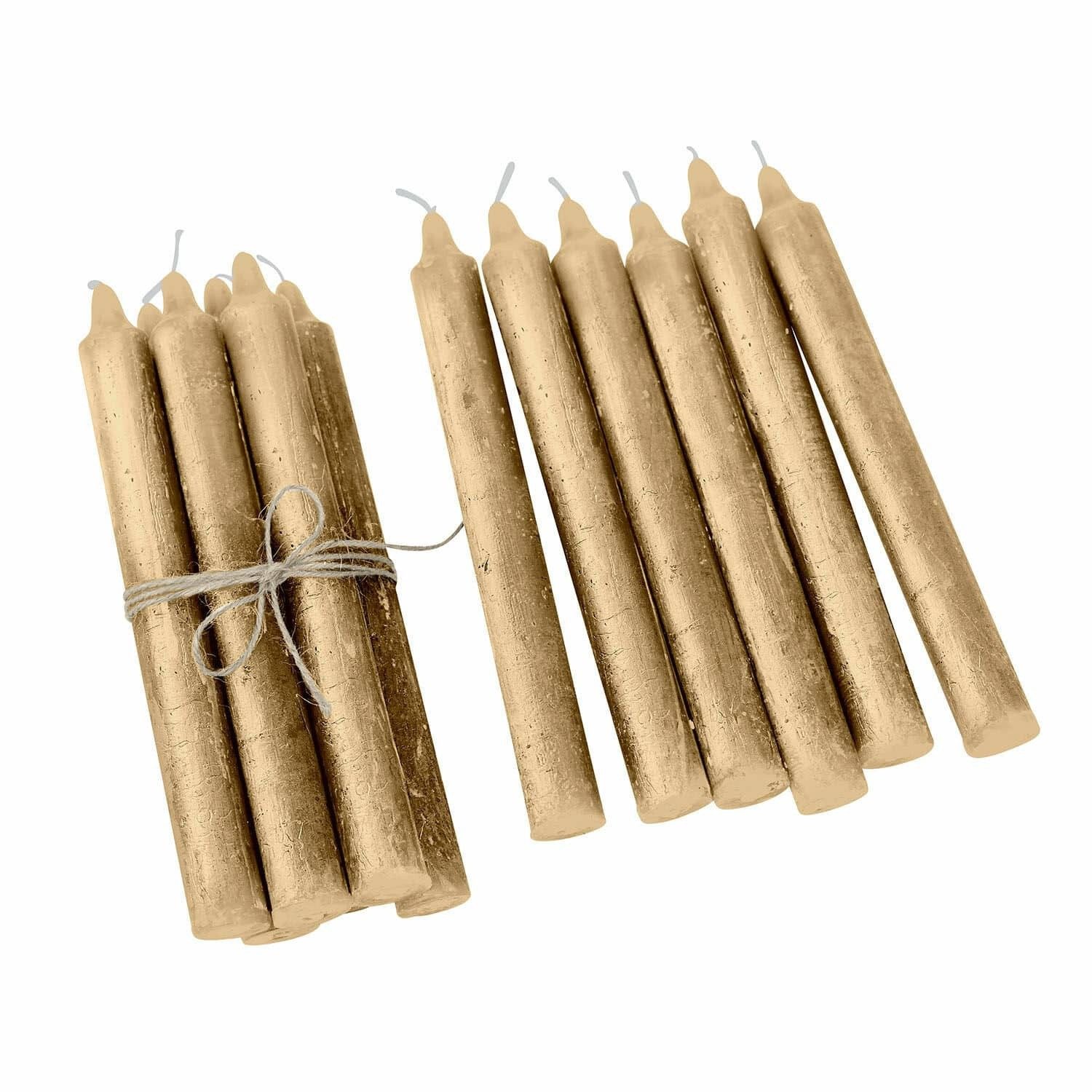 Mirabeau Stumpenkerze Kerze 12er Set Bauceau gold (12er Set, 12er Set), none