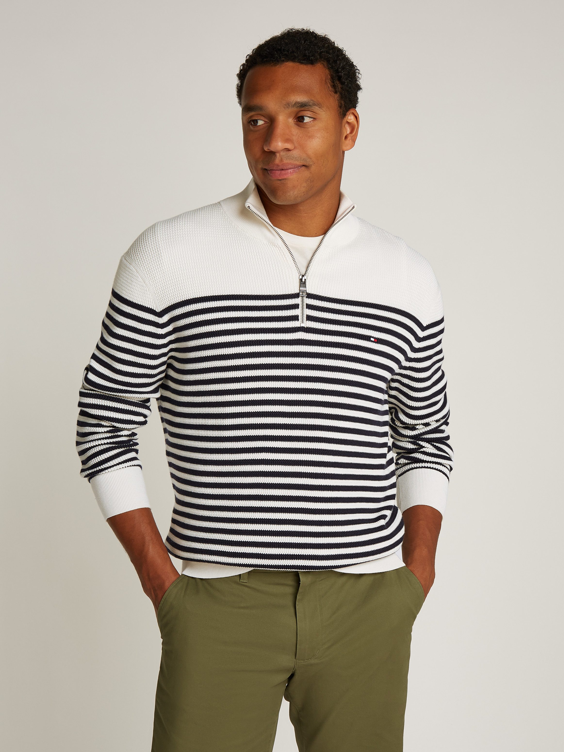 Tommy Hilfiger Troyer RACKING STRUCTURE ZIP MOCK