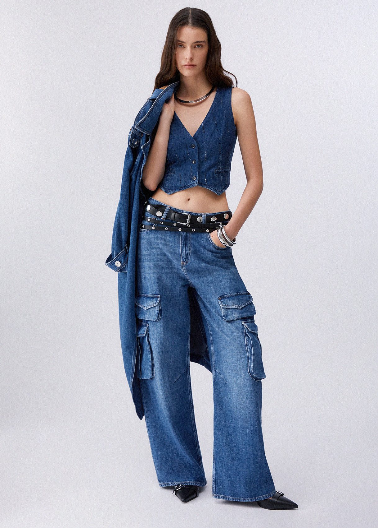 Liu Jo Weite Jeans - Jeans Damen - Damenjeans - Cargohose - Wide Leg