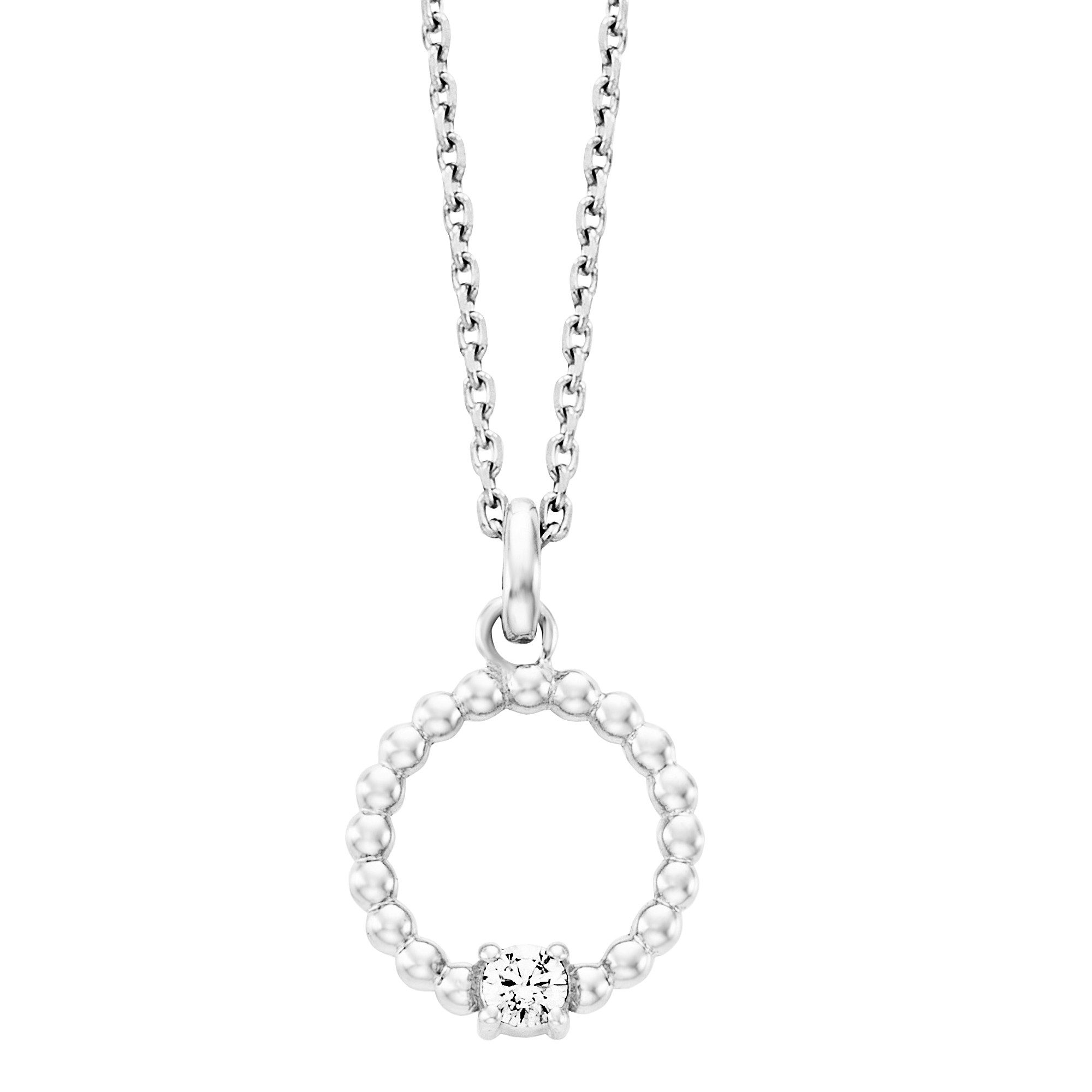 Julie Julsen Kette mit Anhänger 925 Silber rhodiniert Zirkonia weiß
