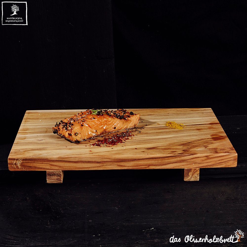 dasOlivenholzbrett Servierbrett Sushi Brett ohne (1-St) aus Stäbchen, Olivenholz, Olivenholz