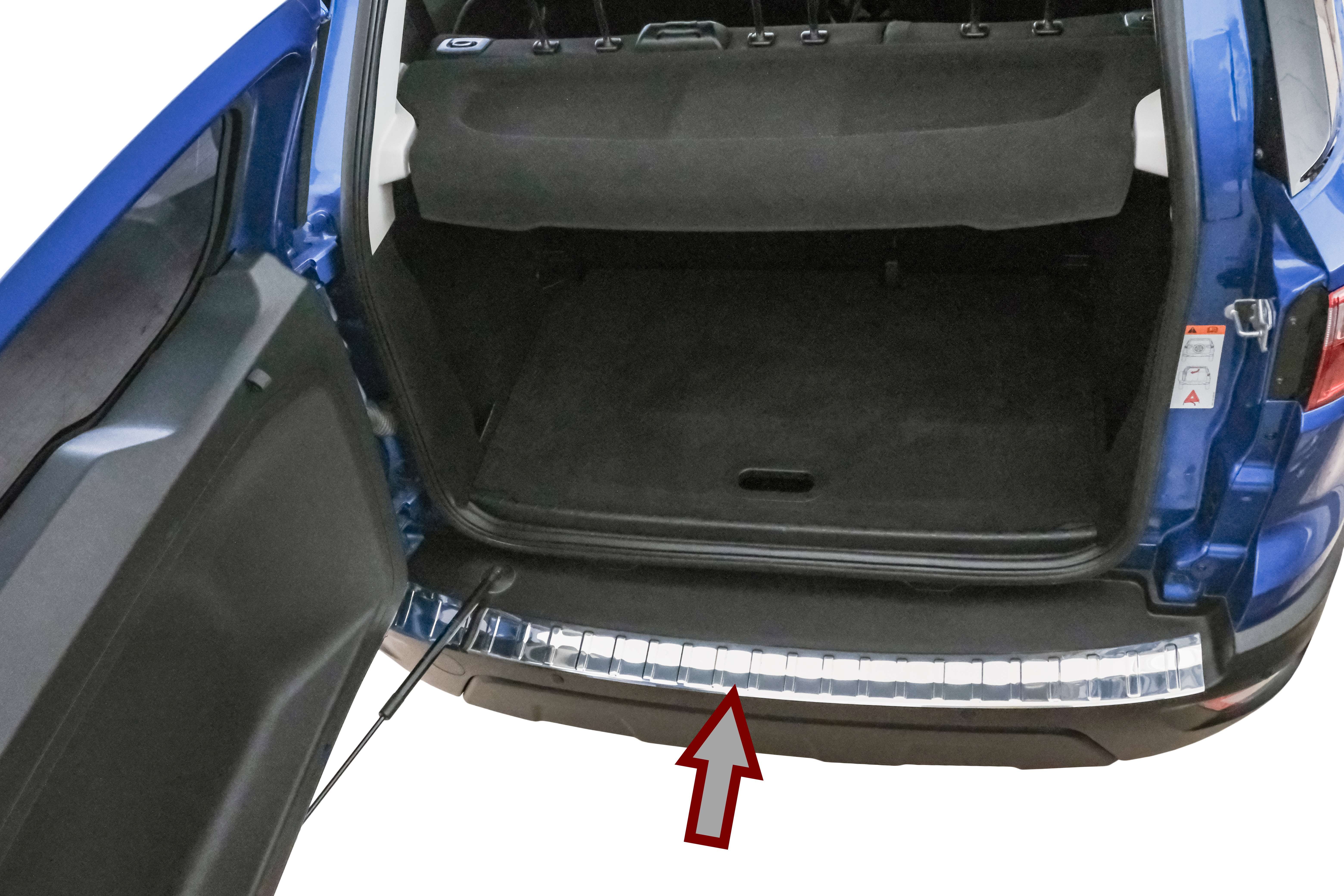 RECAMBO Ladekantenschutz für FORD ECOSPORT, BJ ab 2017> Stoßstangenschutz, V2A rostfrei, Exklusive Optik, praktischer Schutz & perfekte Passform