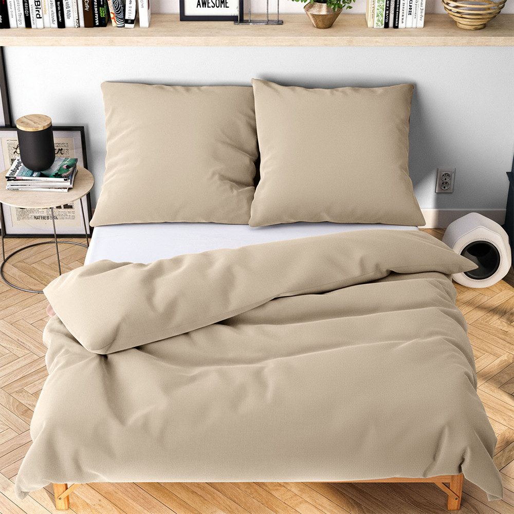 Wolkenfeld Bettwäsche Allergiker Bettwäsche, unfassbar weich, Microfaser, 3 teilig, 135x200 cm, 155x220 & Übergrößen I inkl. Kissenbezüge 80x80 I Uni