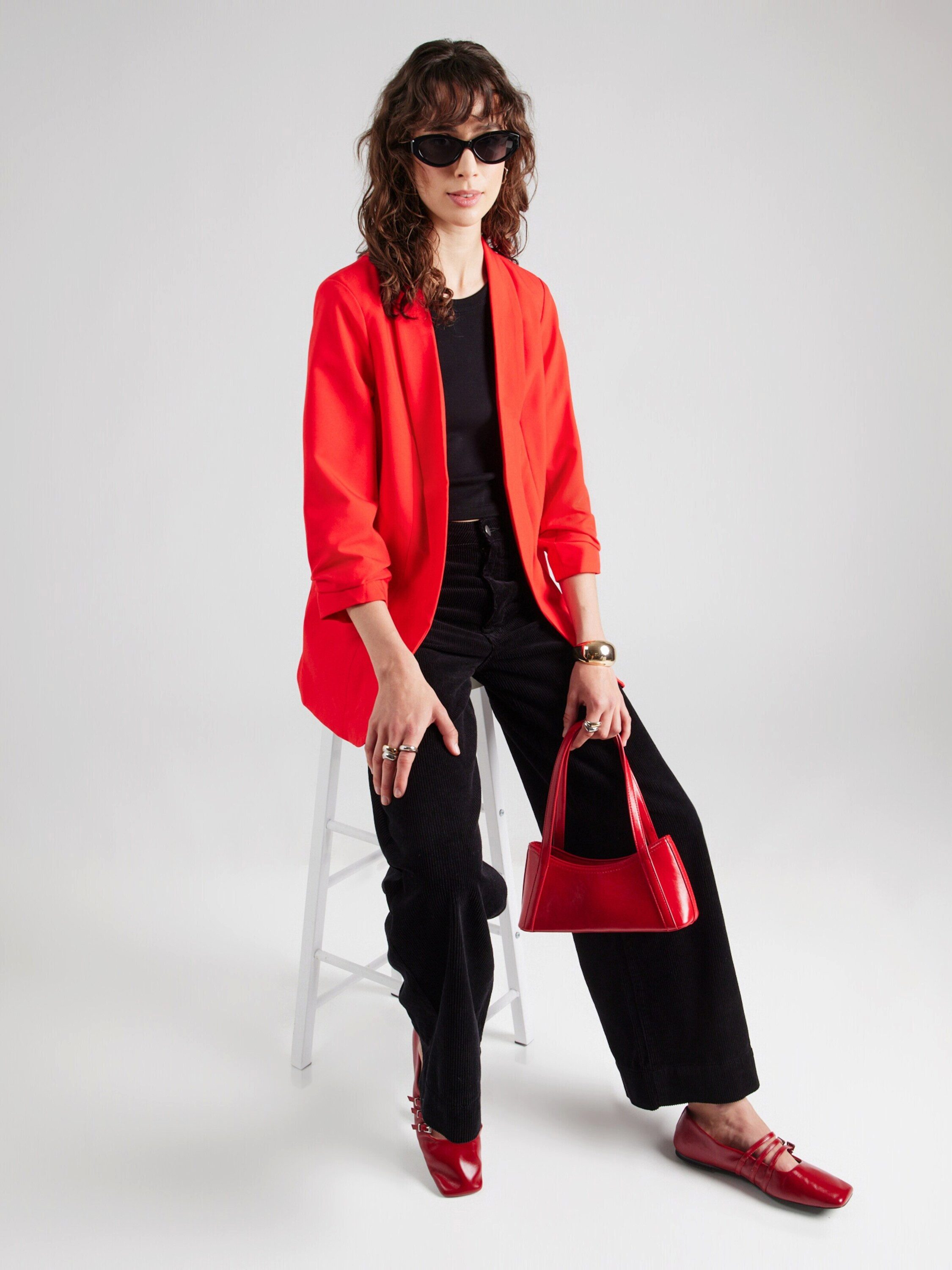 pieces Kurzblazer BOSELLA (1-tlg) Drapiert/gerafft günstig online kaufen