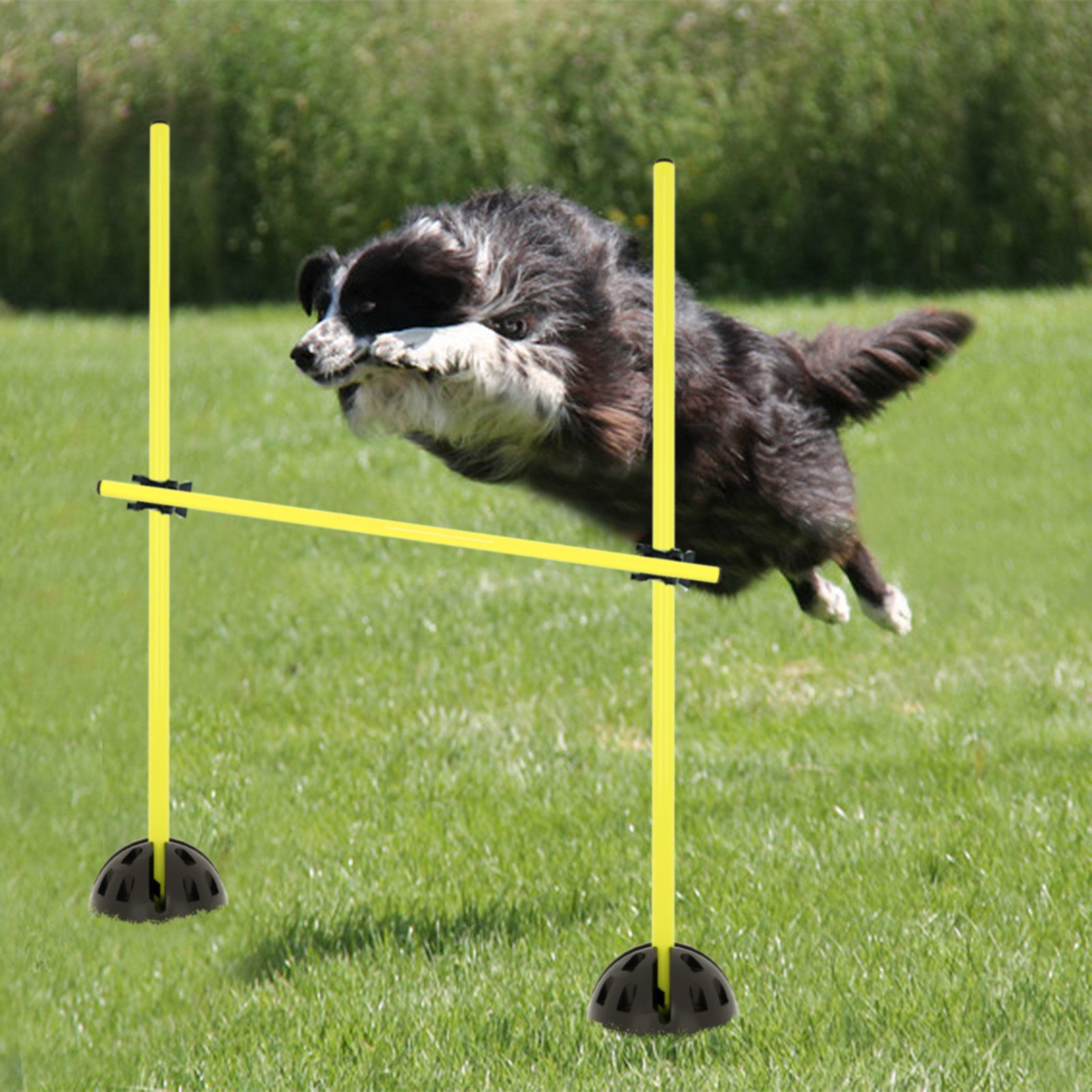 FIVMEN Trainingshilfe Agility Hürdenset Slalomstangen-Set Sprungstangen Höhenverstellbar, für Hürdenparcours Sprungtraining, Trainingsstangen für Konditionelles