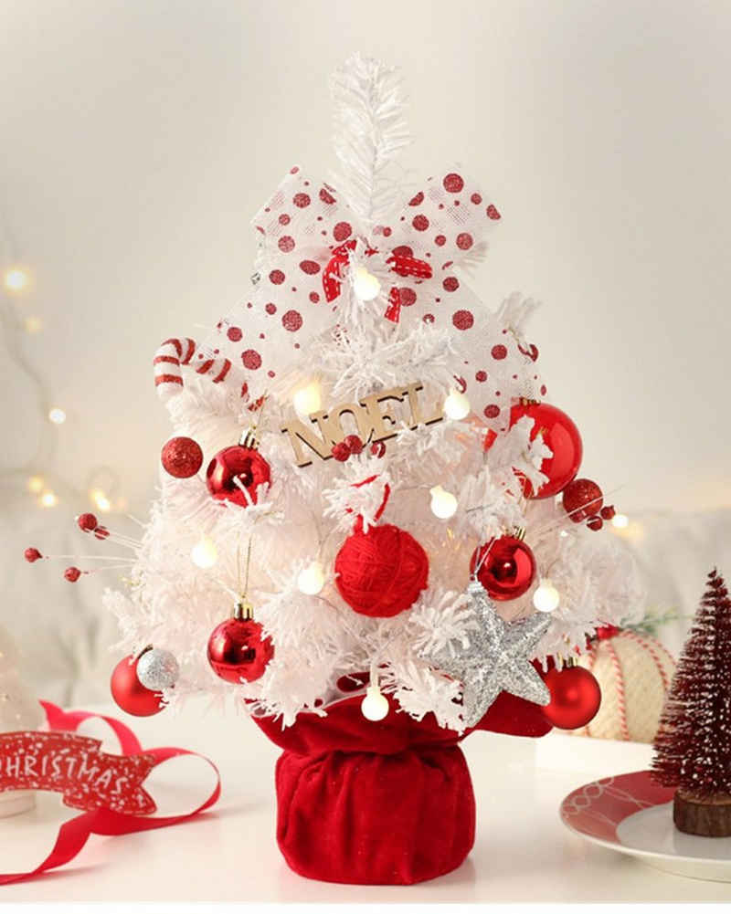 Dekorative Künstlicher Weihnachtsbaum Weihnachtsbaum klein künstlich geschmückt für Weihnachten Deko, Mit drehbarem Oktavfuß Tisch Tannenbaum Weihnachten Deko für Büro
