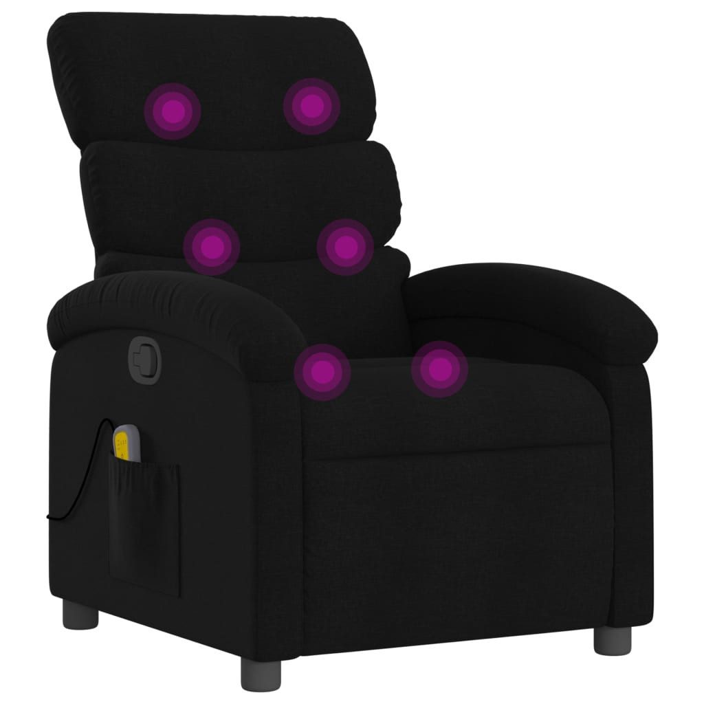 vidaXL Sessel Massage-Relaxsessel, schwarzer Stoff (1-St) günstig online kaufen