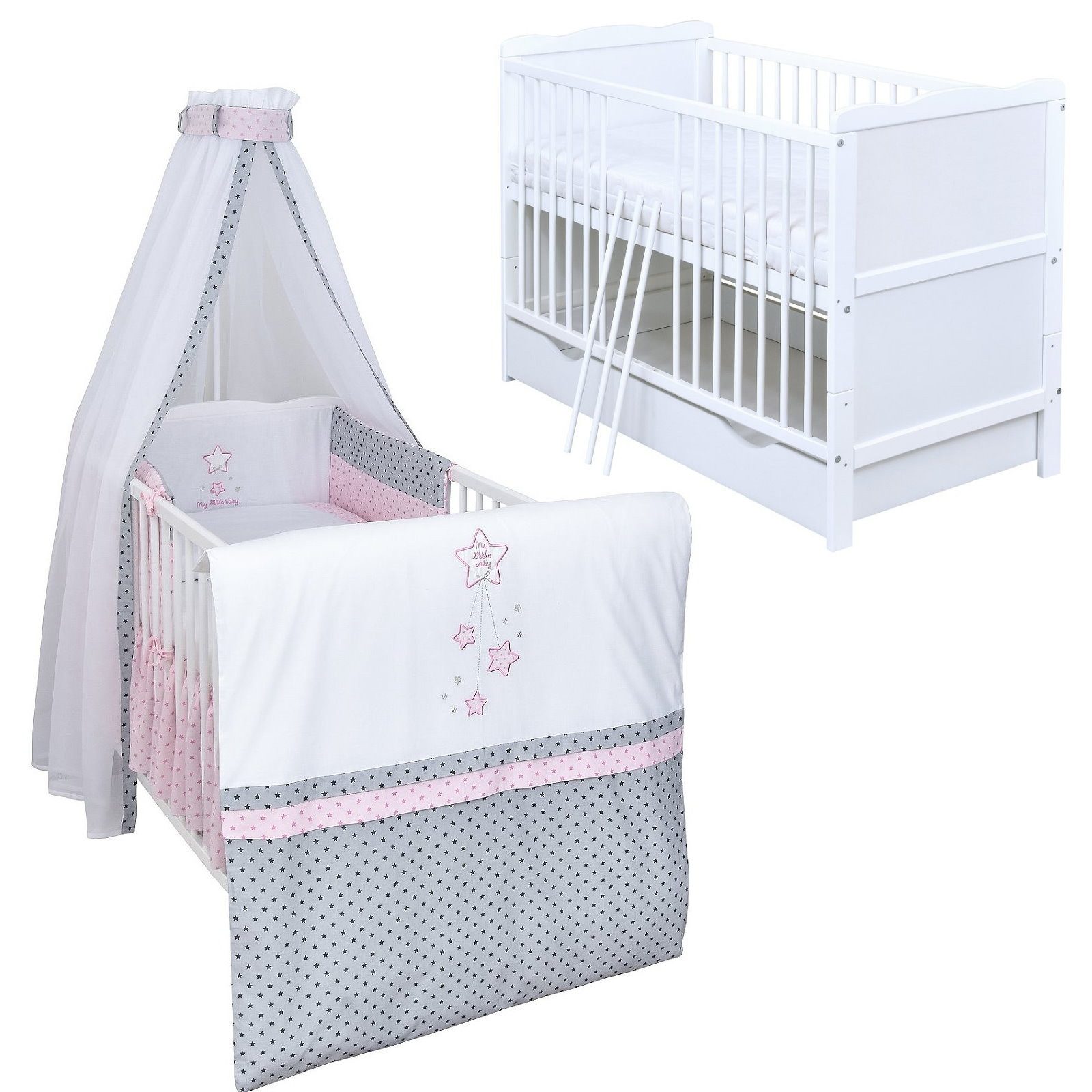 Komplettbett Babybett Jack Schublade Komplettset