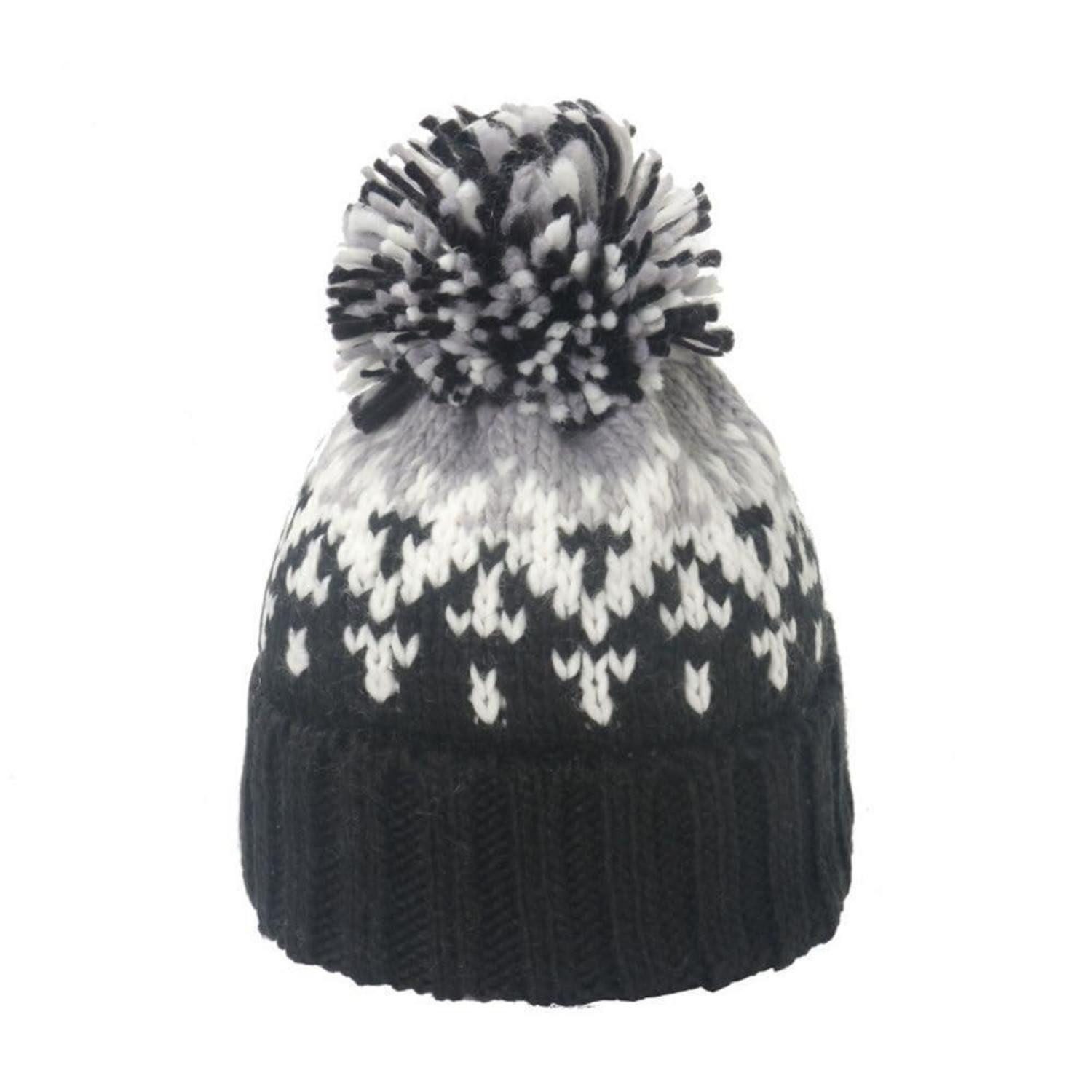 LuxusKollektion Bommelmütze Strickmütze Winter Bommel gefüttert Fleece OneSize (1-St)