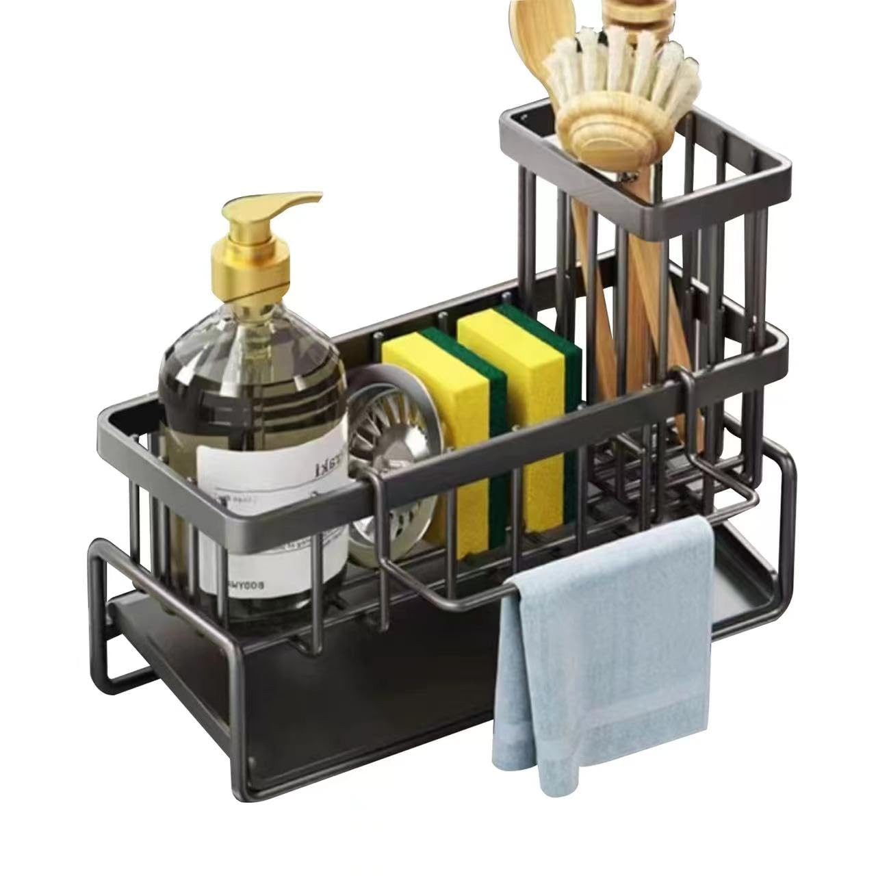 Coonoor Küchenorganizer-Set Spülbecken Organizer mit Abtropfschale, Rostfrei Edelstahl, (1-tlg), Spülbecken Handtuch Organizer Für Badezimmer Küche Spüle