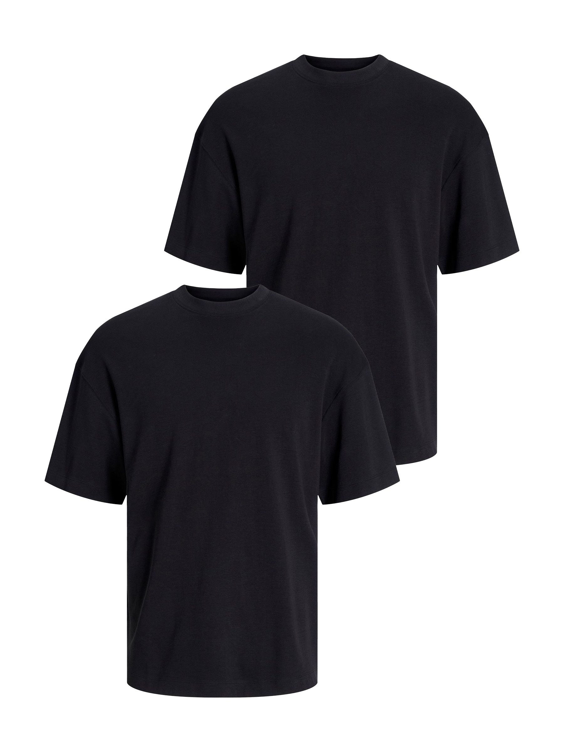 Jack & Jones T-Shirt 2er-SET Basic Rundhals Dropped Shoulder Oversized (2-tlg) JJEURBAN EDGE TEE SS O-NECK NOOS