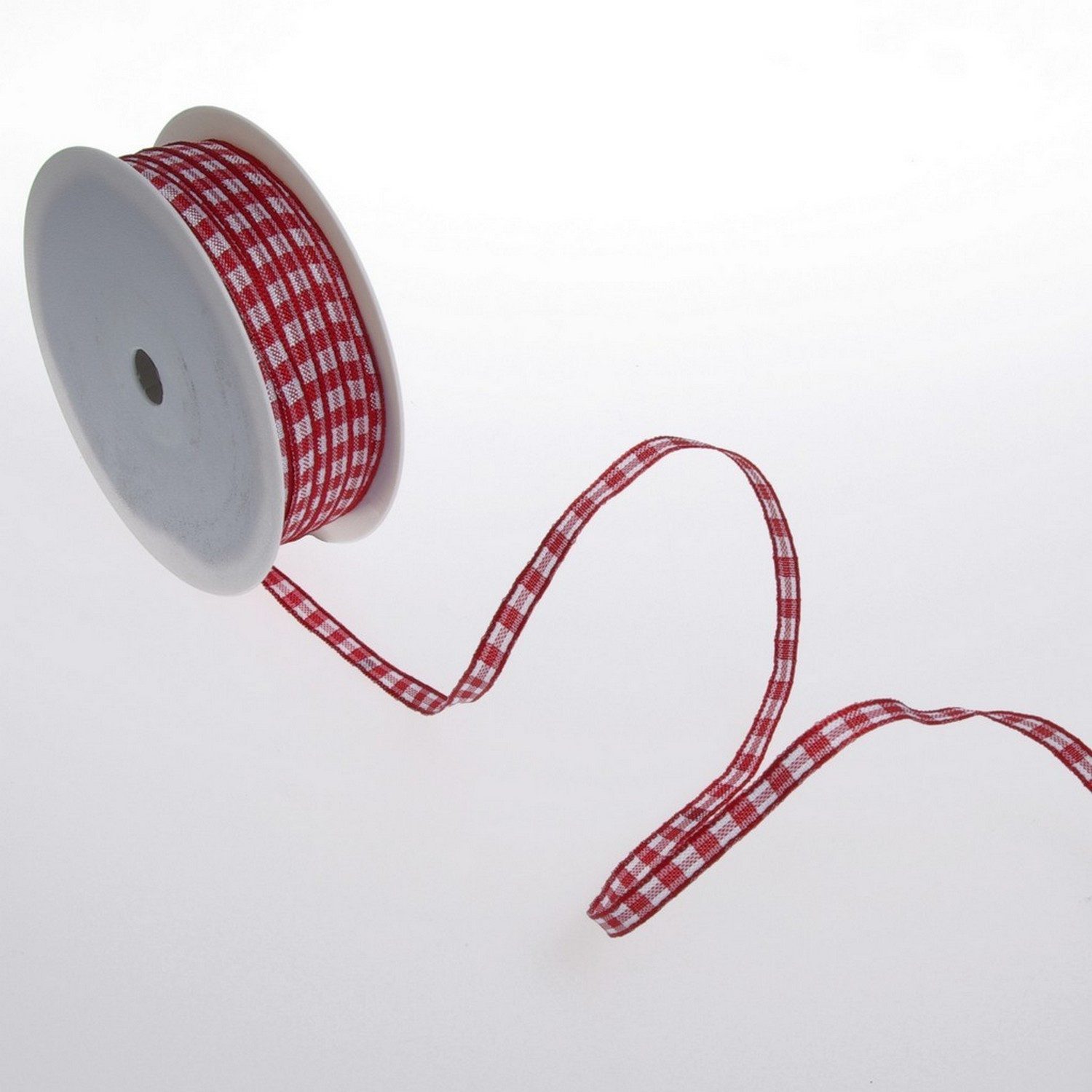 Deko AS Dekoband Karoband mit Drahtkante - rot - 5 mm auf 100 m Rolle - 64098 5 35