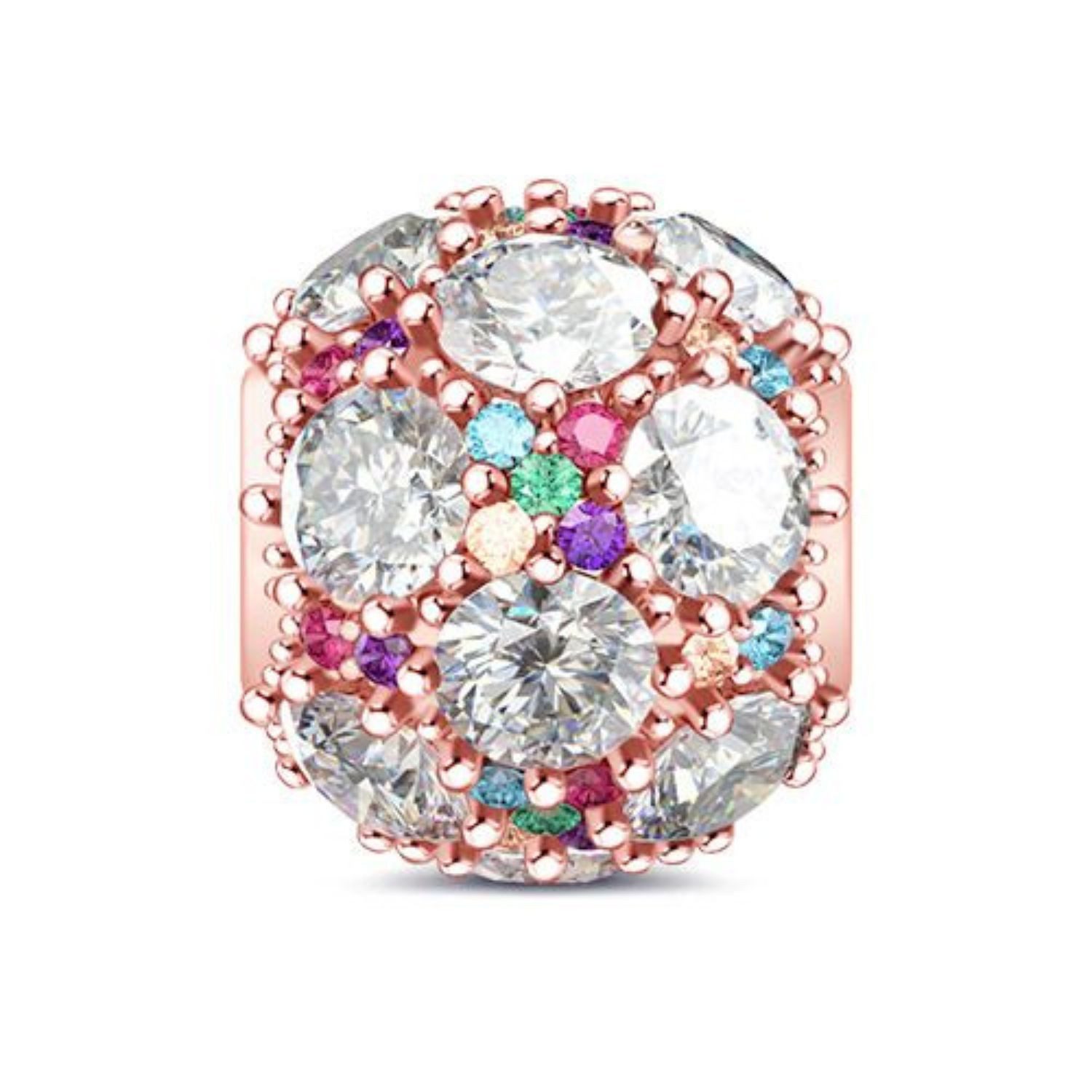 Gnoce Bead Gnoce Charm Pavé bunt BPCT26 Silber vergoldet