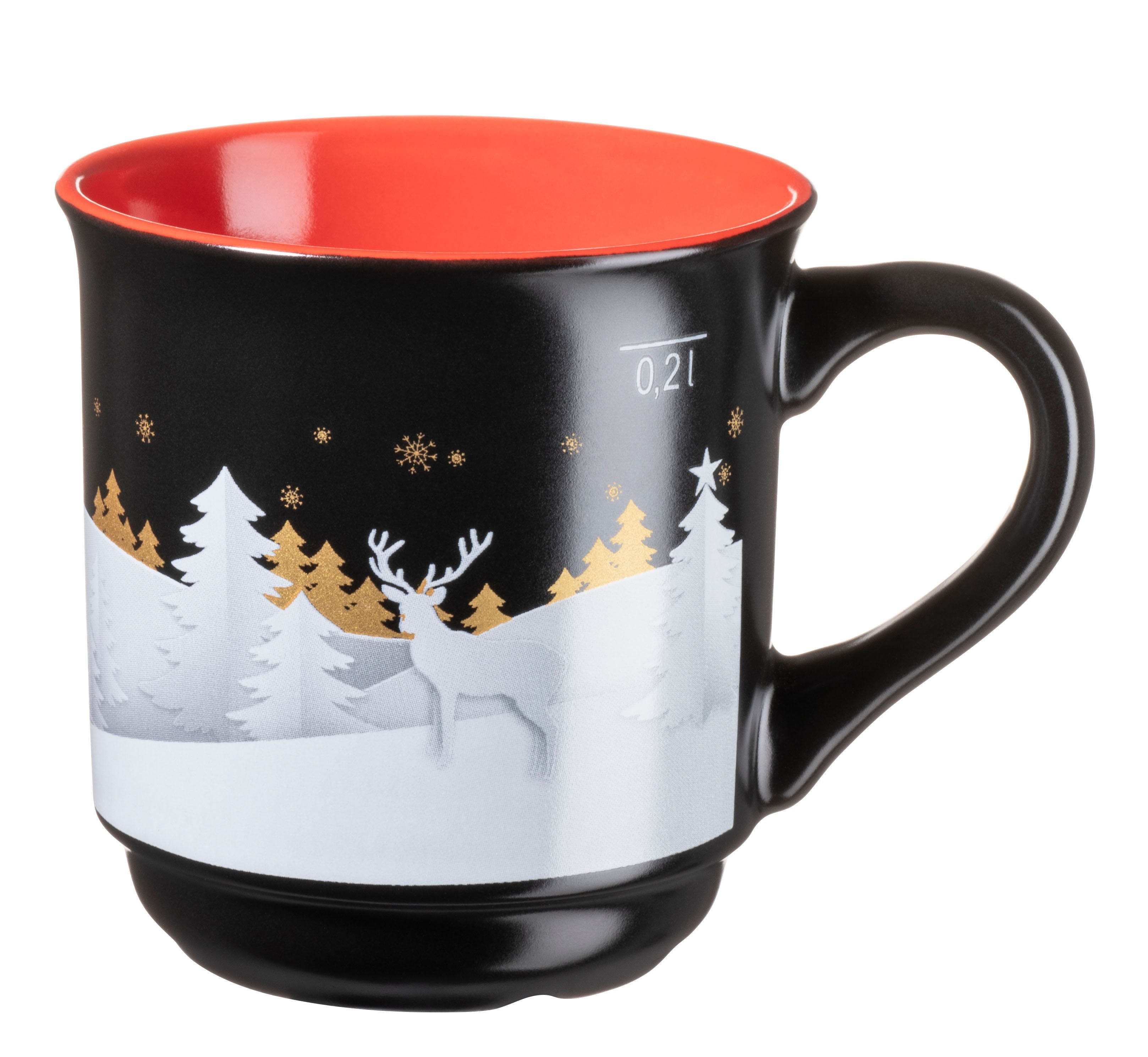 MÄSER Кружки Кружка глинтвейна mit weihnachtlichem Motiv, aus Steinzeug, Steinzeug, 6er Set