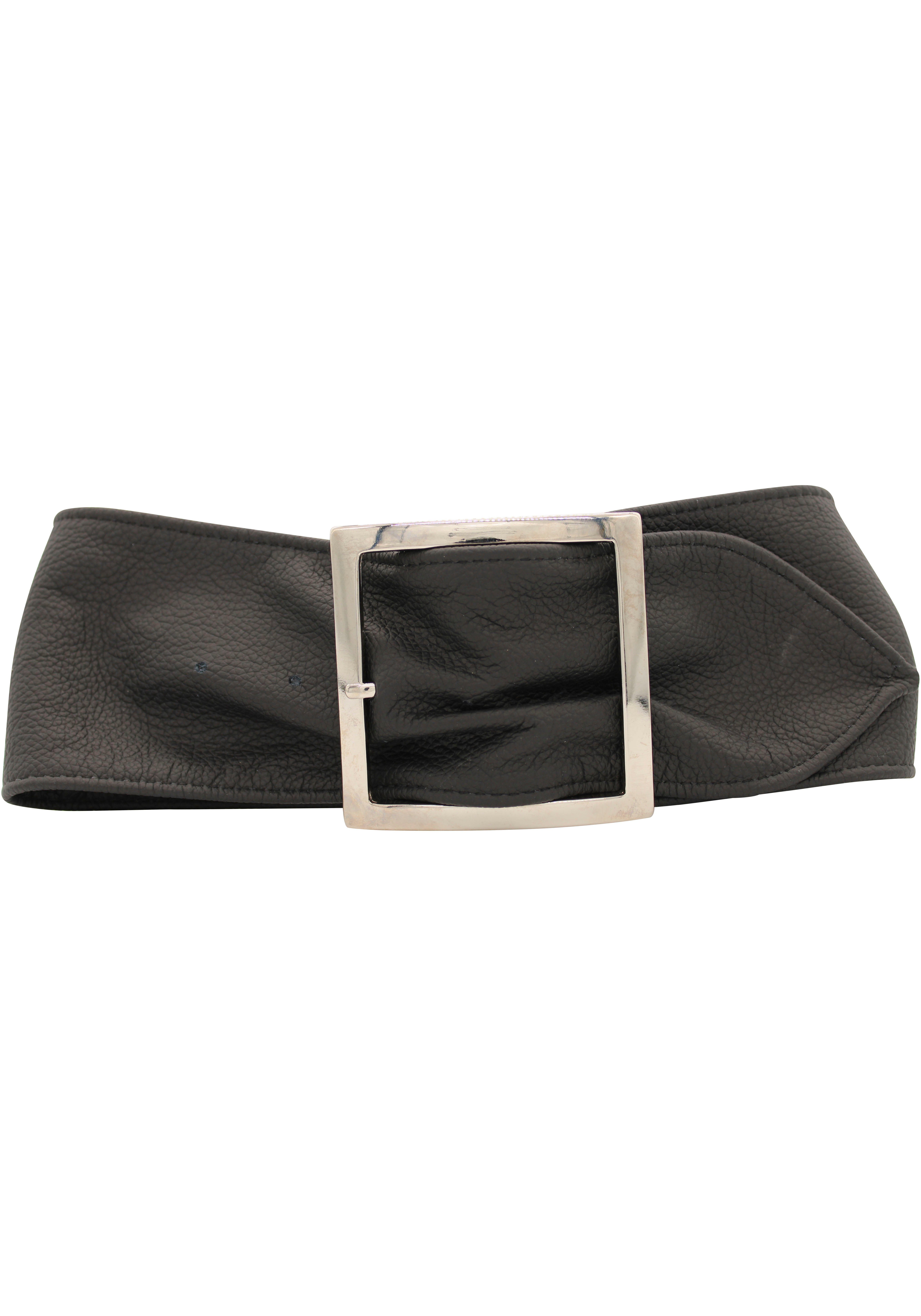 AnnaMatoni Taillengürtel aus weichem genarbtem Leder schwarz