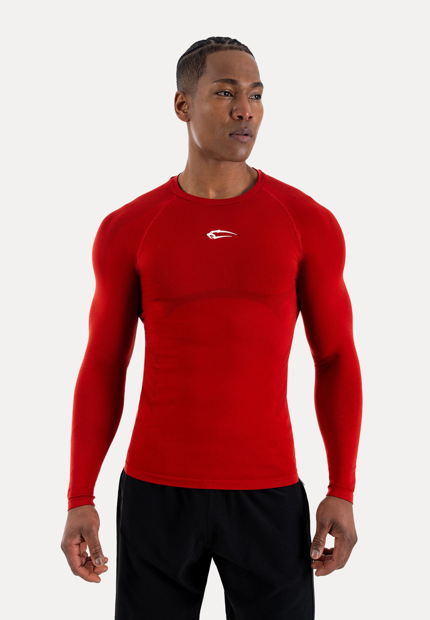 Longsleeve Carnos, Compression Shirt Herren, Langarmshirt für Gym & Training
