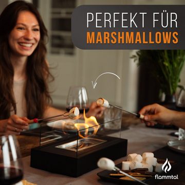 flammtal Echtfeuer-Dekokamin Wärmender Tischkamin (Echtfeuer-Dekokamin), Bioethanol Kamin für Indoor & Outdoor, Bioethanol Tischkamin