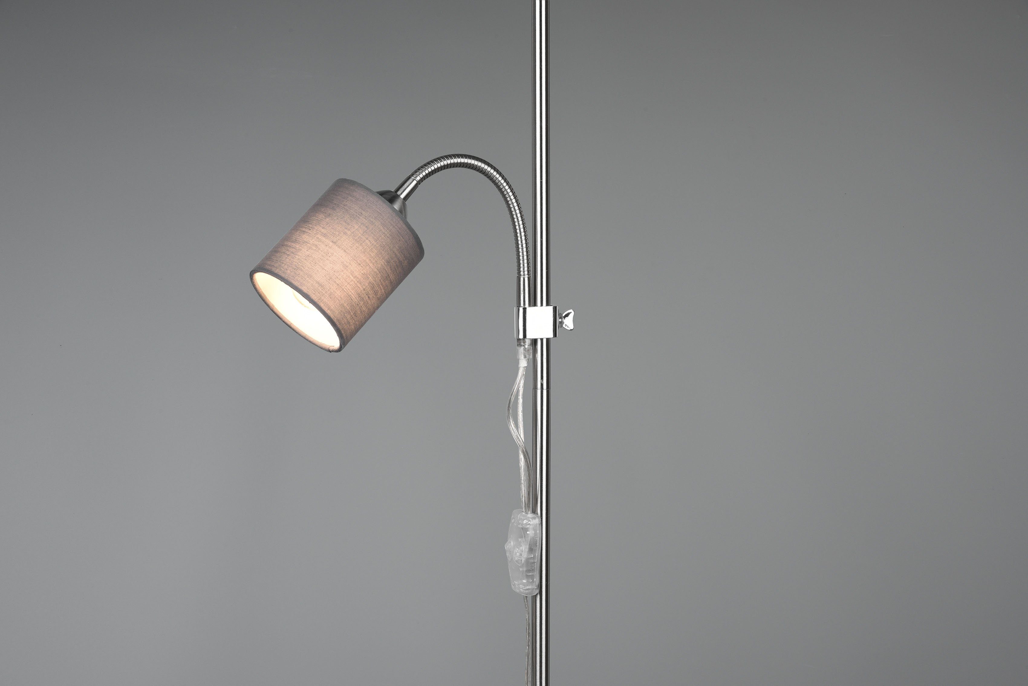 Reality Leuchten Stehlampe OWEN, Ein-/Ausschalter, ohne Leuchtmittel, Getrennt schaltbar, Lesearm flexibel, Höhe 160 cm