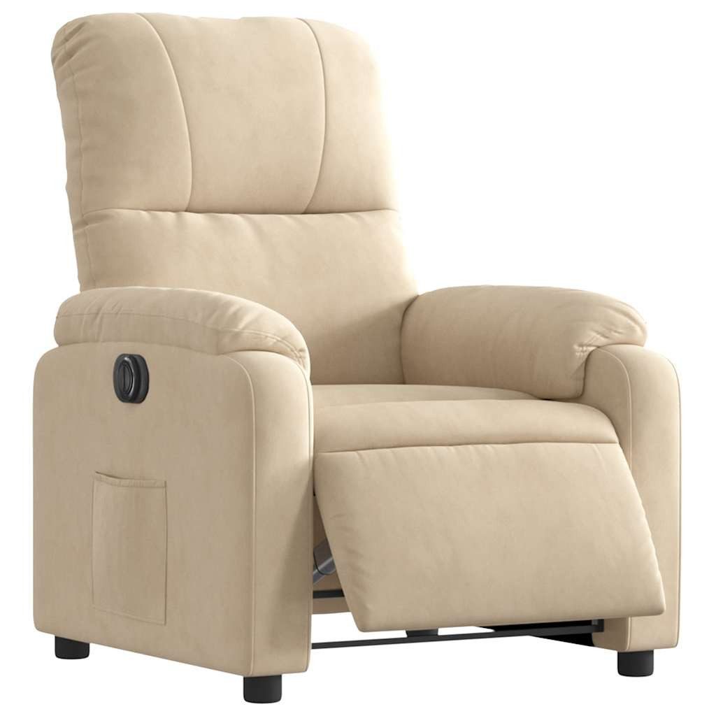 vidaXL Sessel Relaxsessel Elektrisch Creme Mikrofasergewebe (1-St)
