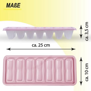 Pro Home Eiswürfelbehälter Eiswürfelform, Kunststoff, (1er Set, 1-tlg), Eiswürfelbox mit Deckel - Aufbewahrung für eiskalte Getränke