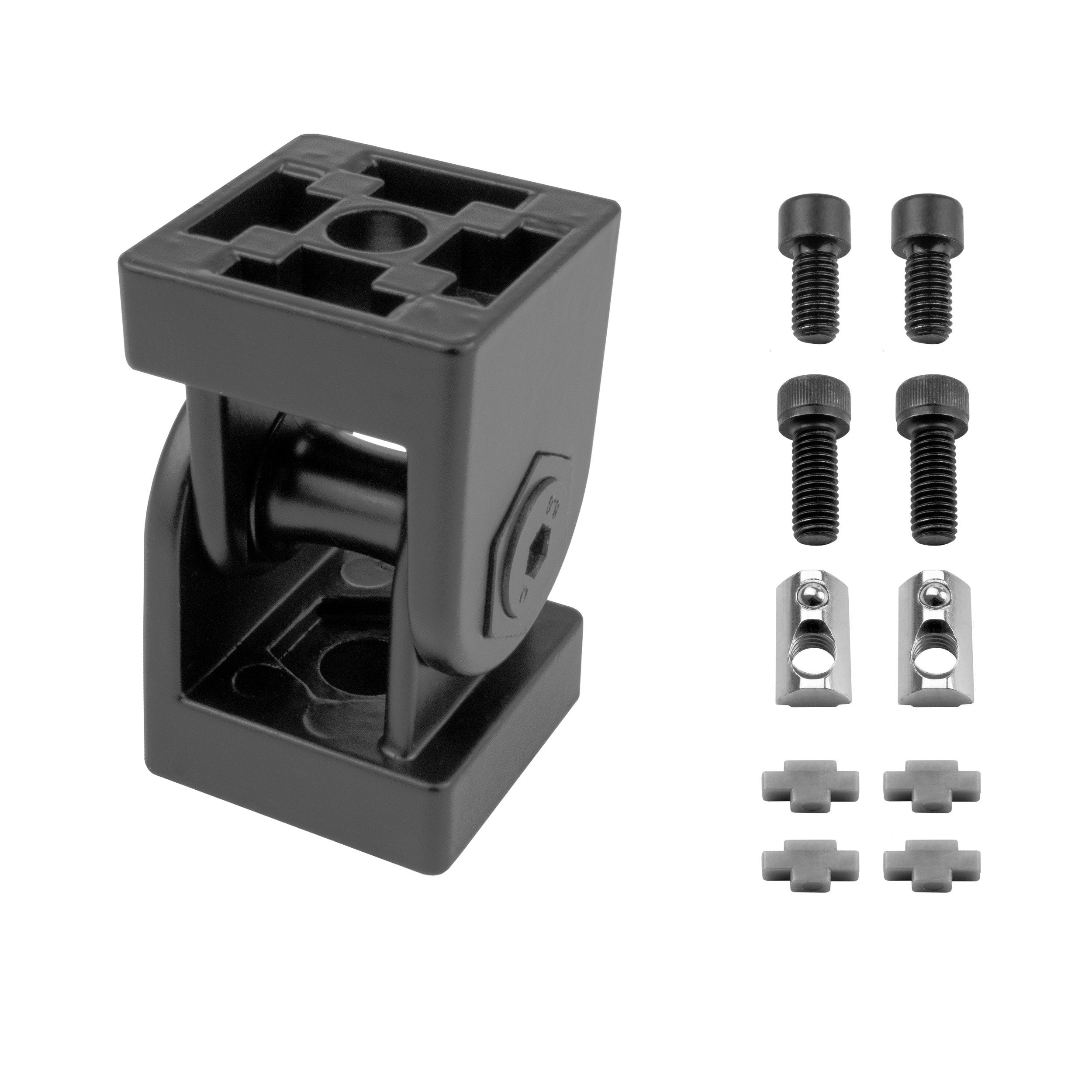 tktrading24 Profil Gelenkverbinder Gelenk Winkelverbinder Nut 8 Aluprofil 30-er schwarz